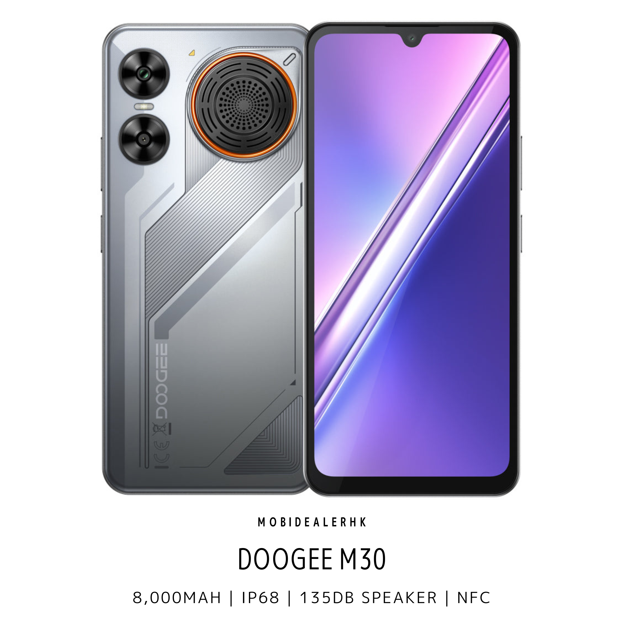 Doogee M30 | 道格 M30 | 4G | 智能手機 | 8000mAh大電量 | IP68防水 | 135dB大聲量喇叭