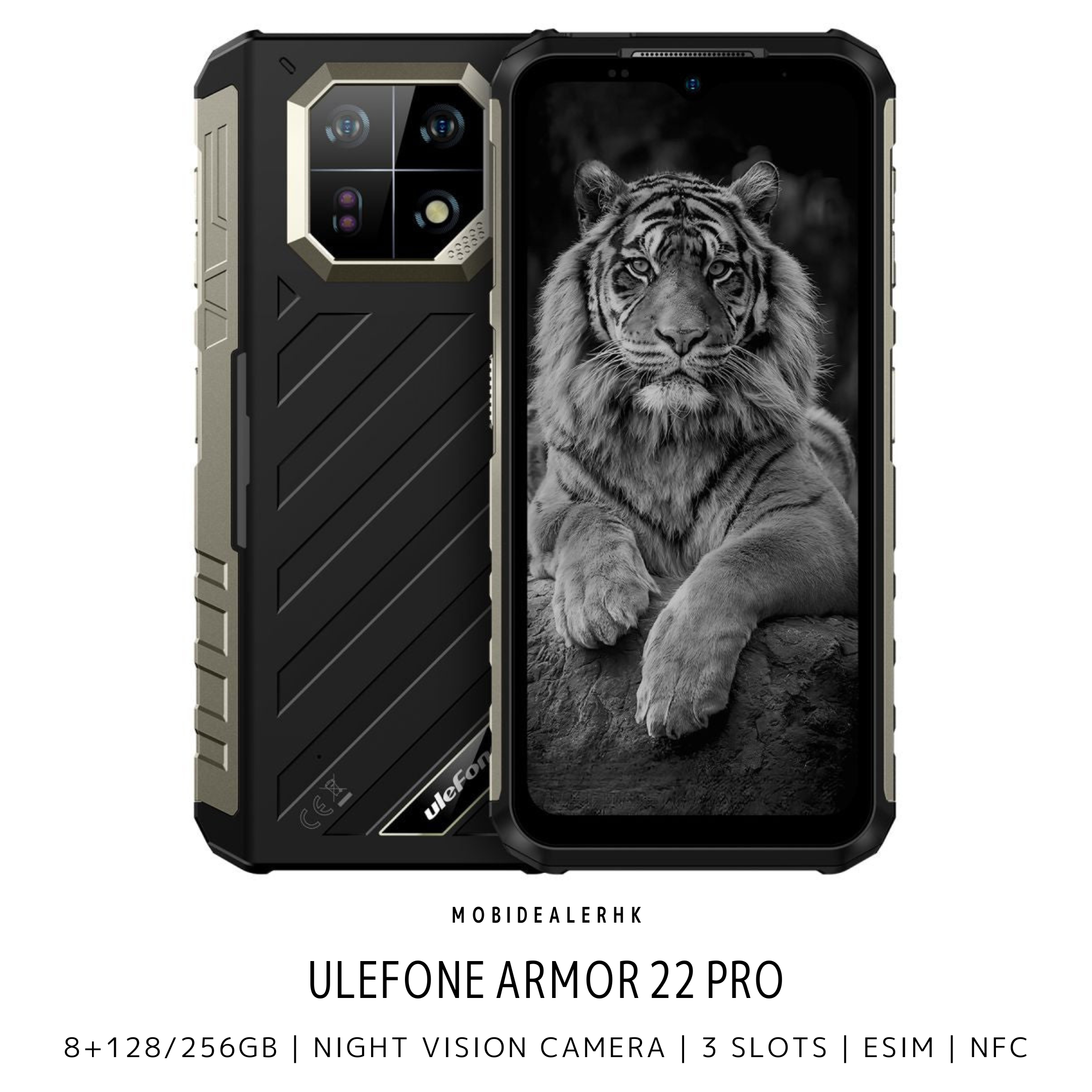 Ulefone Armor 22 Pro | 歐樂風 Armor 22 Pro | 4G | 三防手機 | 8+128/256Gb | 夜視鏡 | 3咭槽 | eSIM | NFC