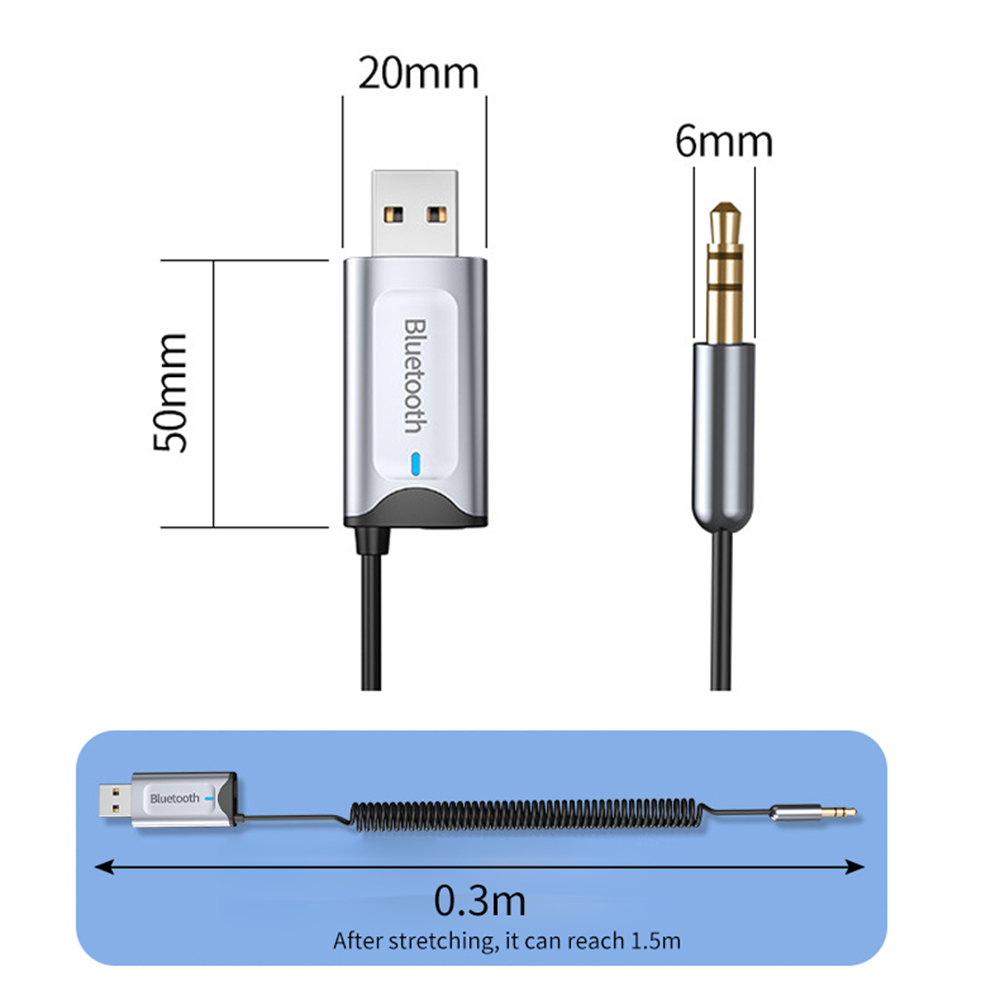 新款車載藍牙接收器 AUX適配器音樂播放器 PC6526