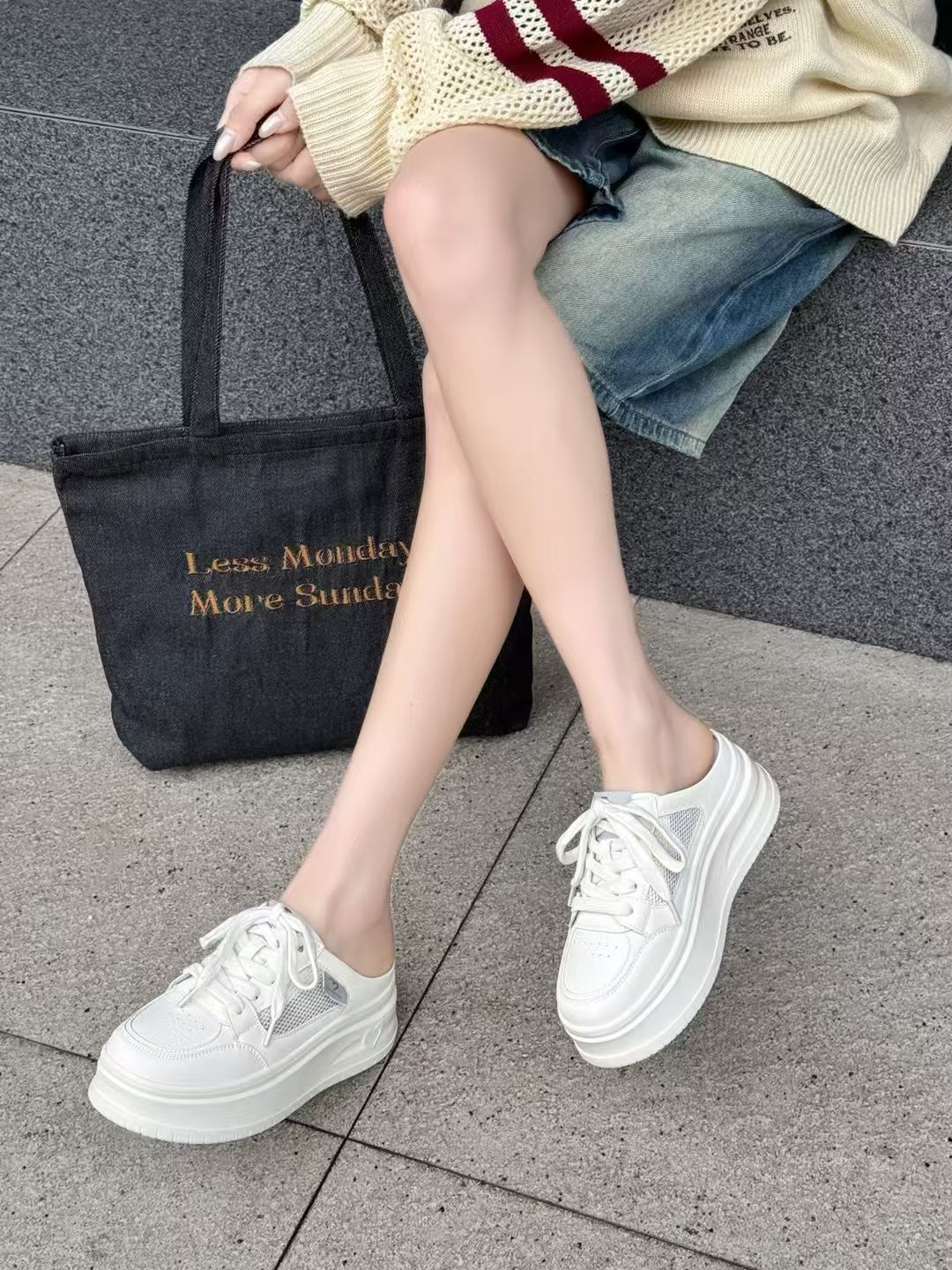 真皮增高女神小白鞋(標准碼35~39)