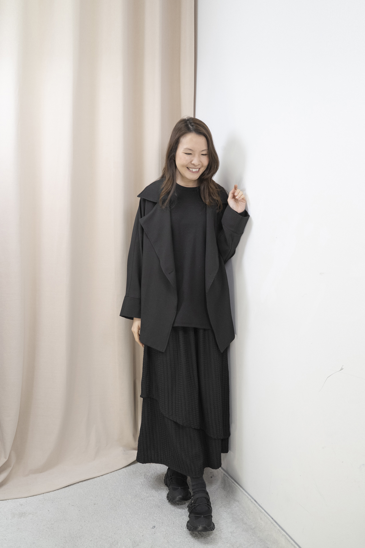 推薦！Smart Causal 必備大翻領西外（黑色）