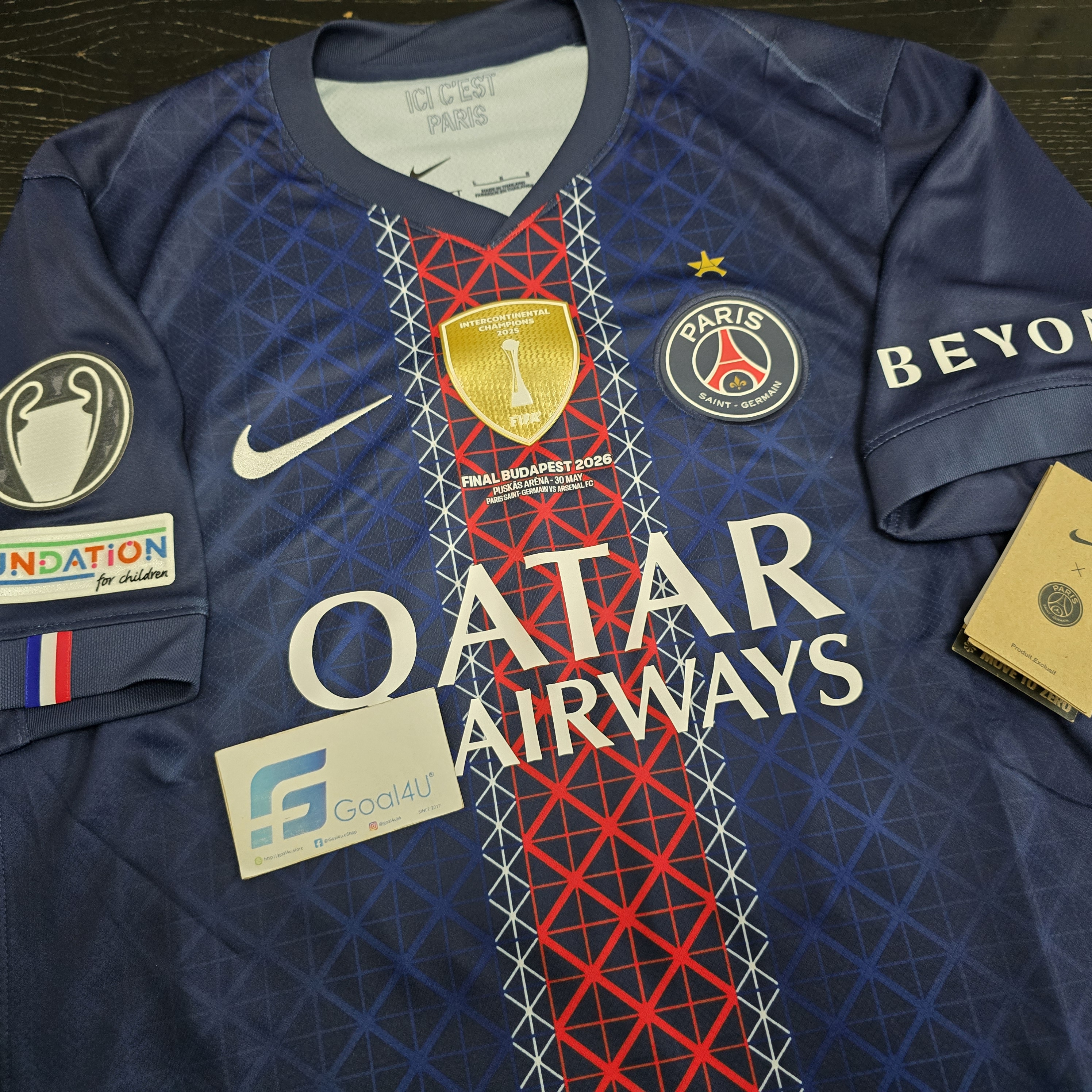 #現貨 歐聯決賽版🏆 Nike PSG 巴黎聖日門 2025-26 主場球迷版球衣 (可加印字章) HJ4593