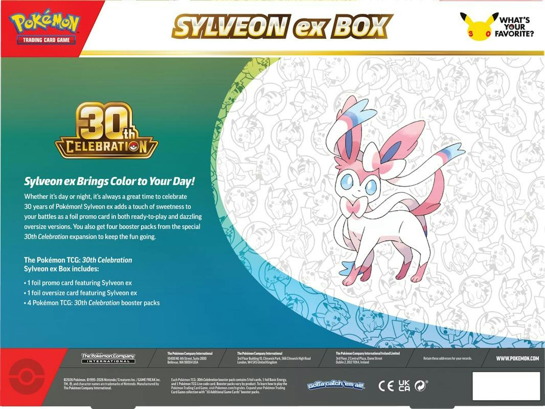 Pokemon 30th Celebration ex Box Sylveon ex