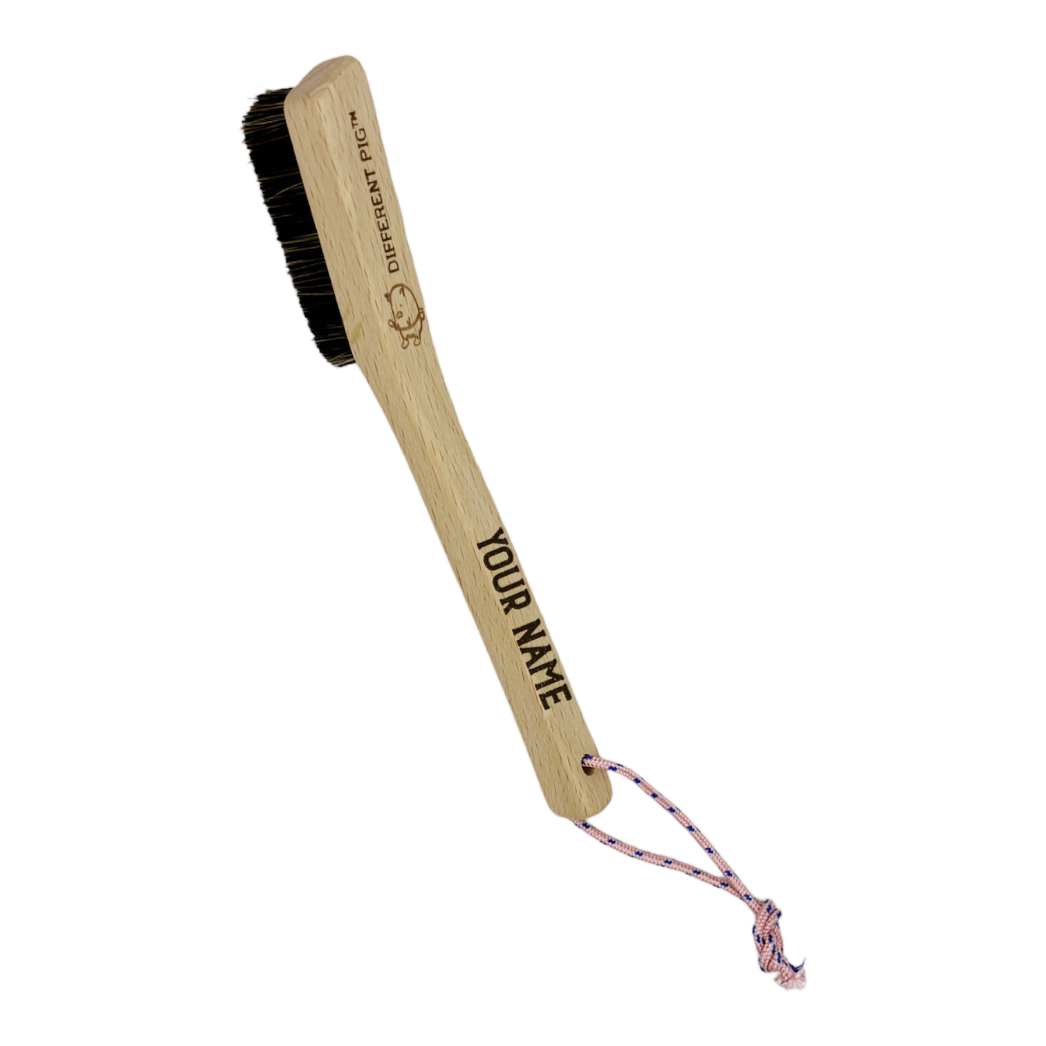【來字刻名】𝗗𝗜𝗙𝗙𝗘𝗥𝗘𝗡𝗧 𝗣𝗜𝗚™ Piglet brush with name carving 刻名小豬掃連掛繩