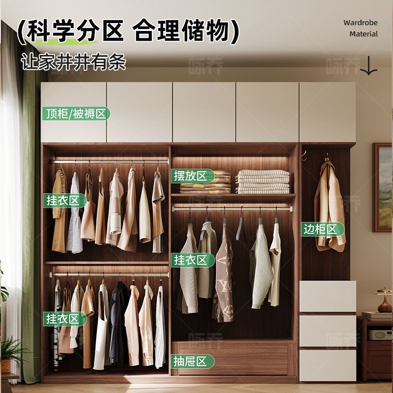 歐松板趟門衣櫃 睡房家用整櫃 細單位大衣櫃 wardrobe