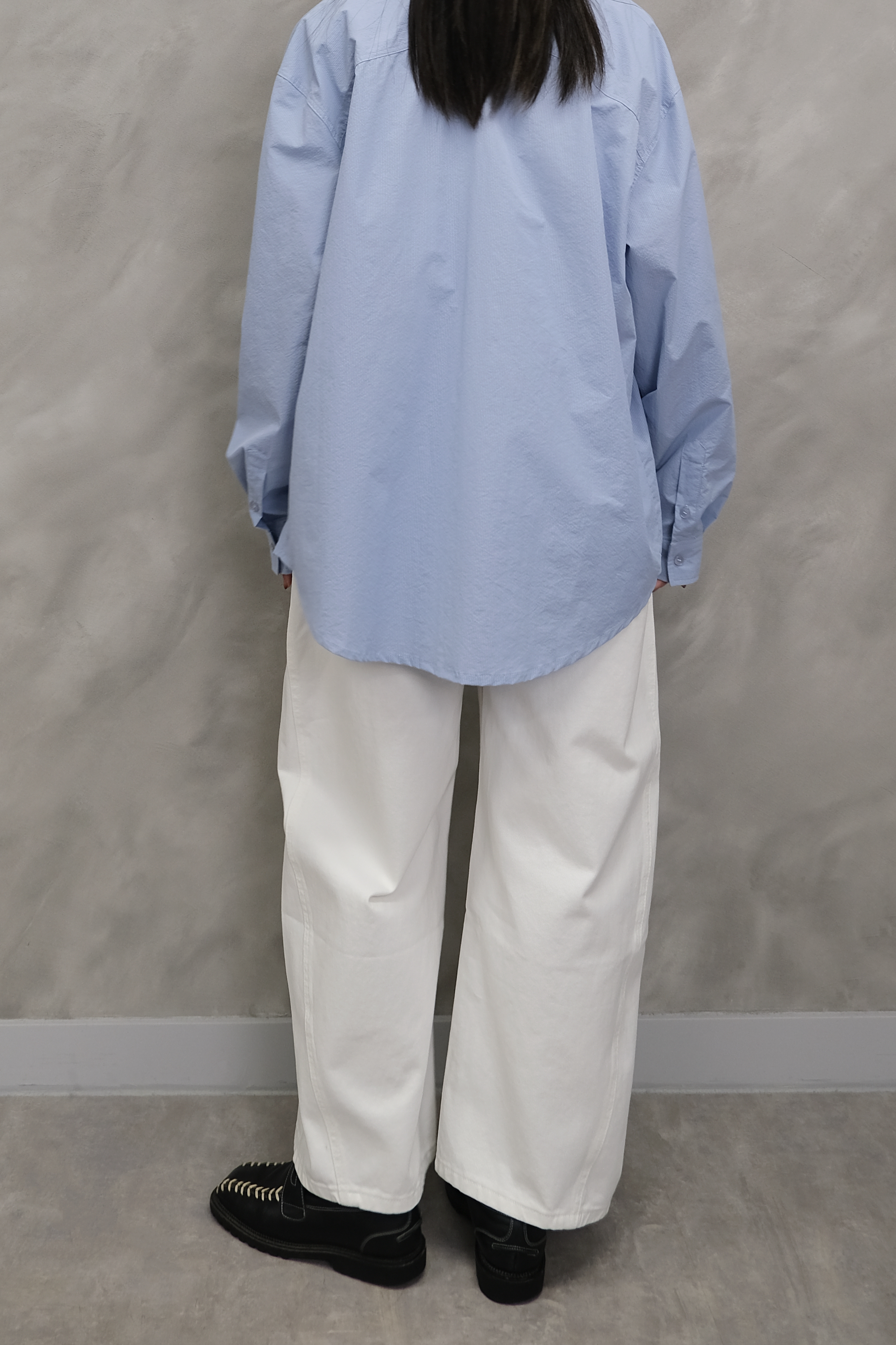 Oversized blue striped shirt #sh29