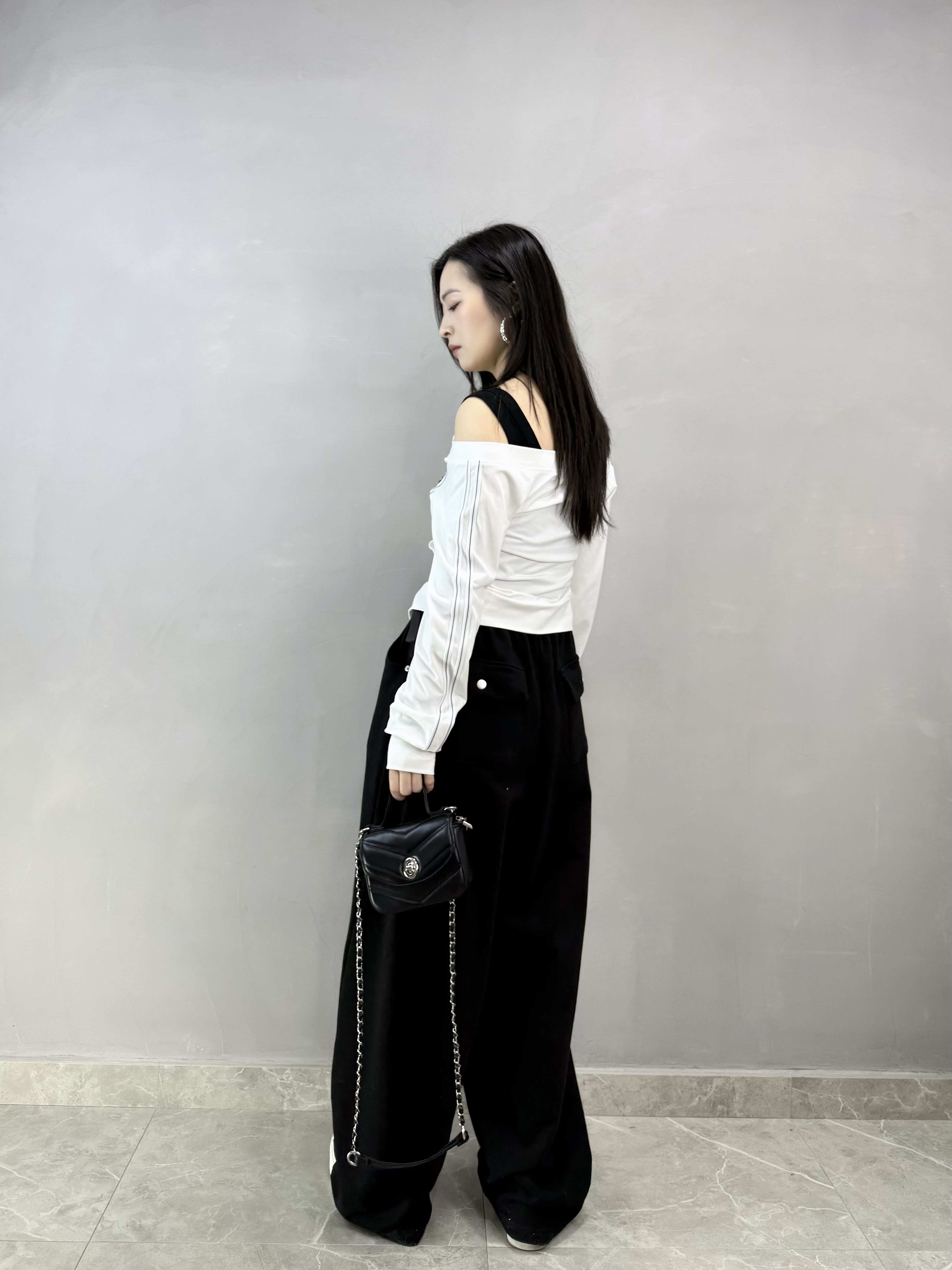 I72 數字印章雙拉鏈Top