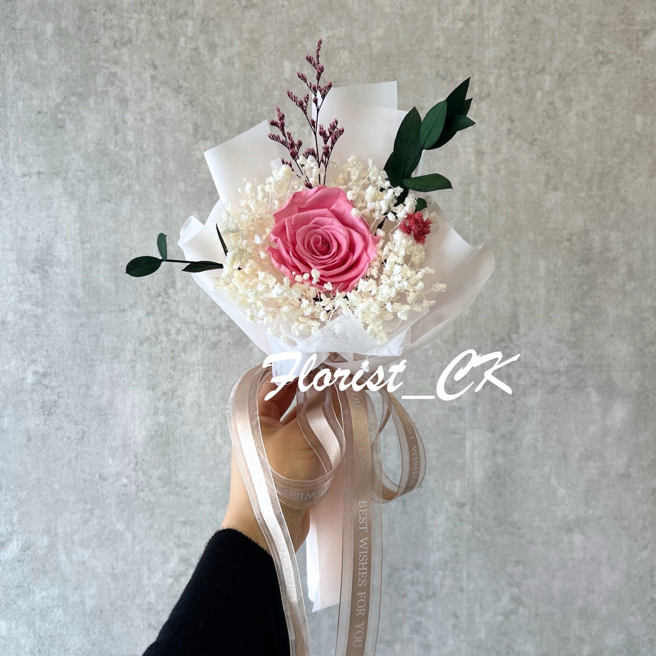 【2026 母親節 迷你花束】Classic Mini Rose Red｜永生玫瑰花束 (1 朵；預訂款)