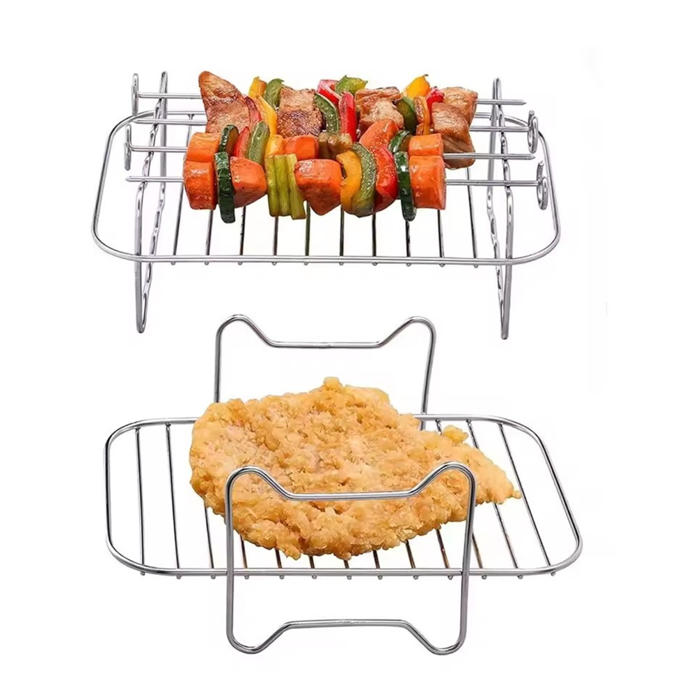 不鏽鋼雙層烤架蒸架 含4支烤簽 UB0264