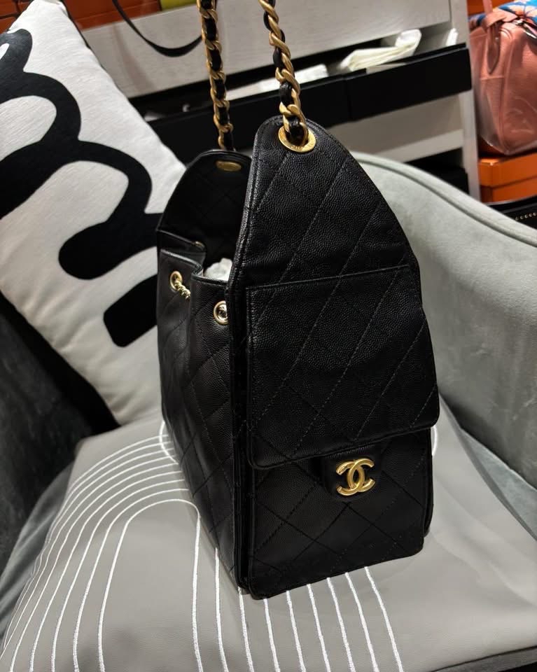 Chanel 25 Small 黑色荔枝牛皮 Hobo Bag  100%Authentic, 98%New  ✅收據✅晶片✅Dust bag✅Box
