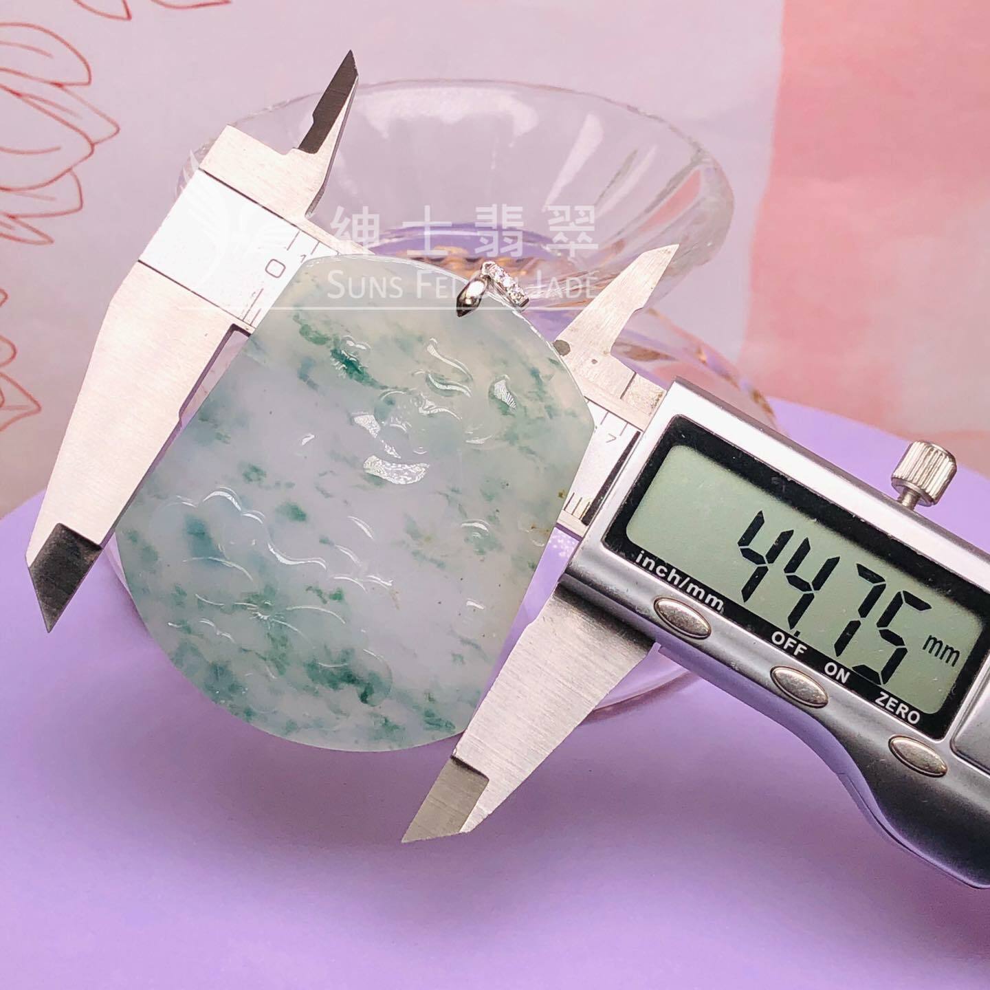 飄花蓮花牌吊墜