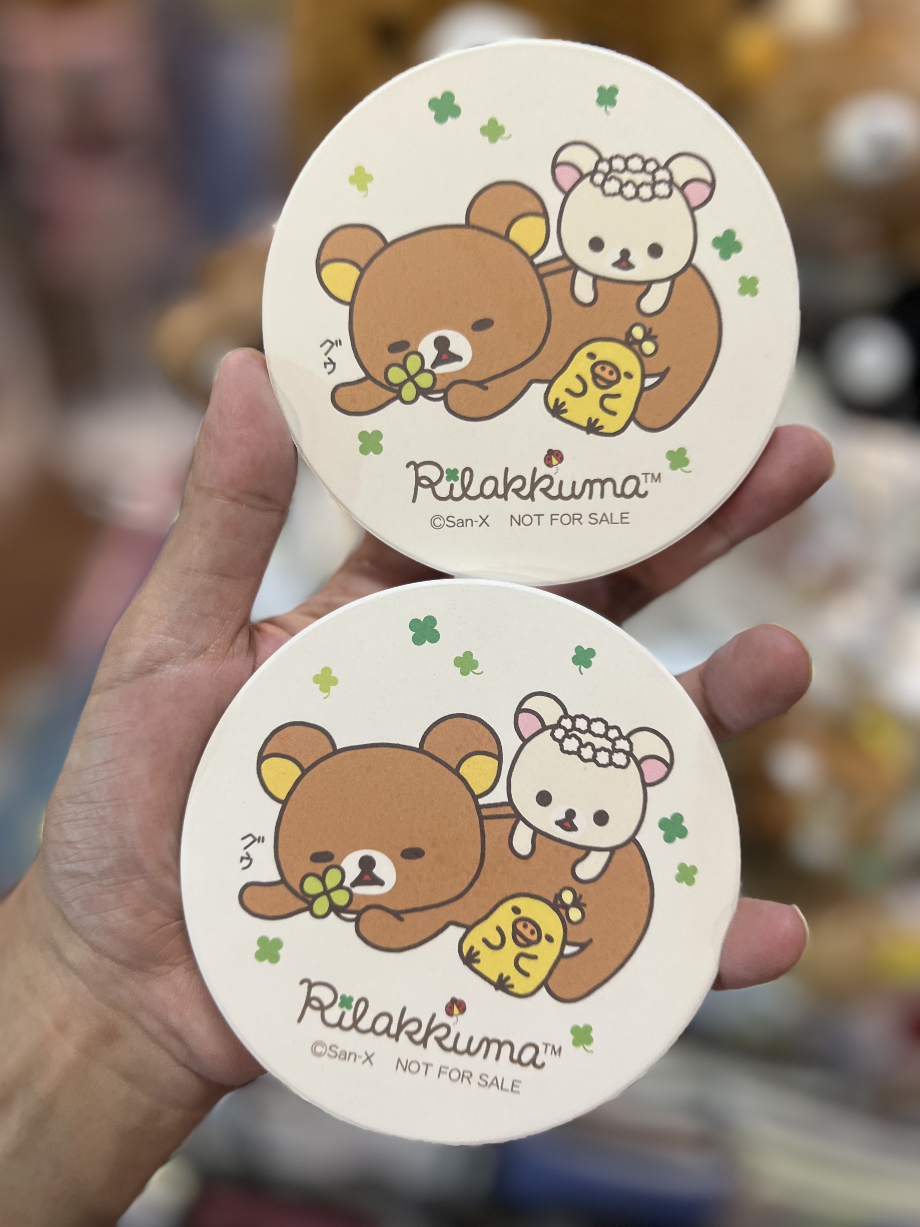 《現貨》全新日本專店限定Rilakkuma四葉草系列杯墊