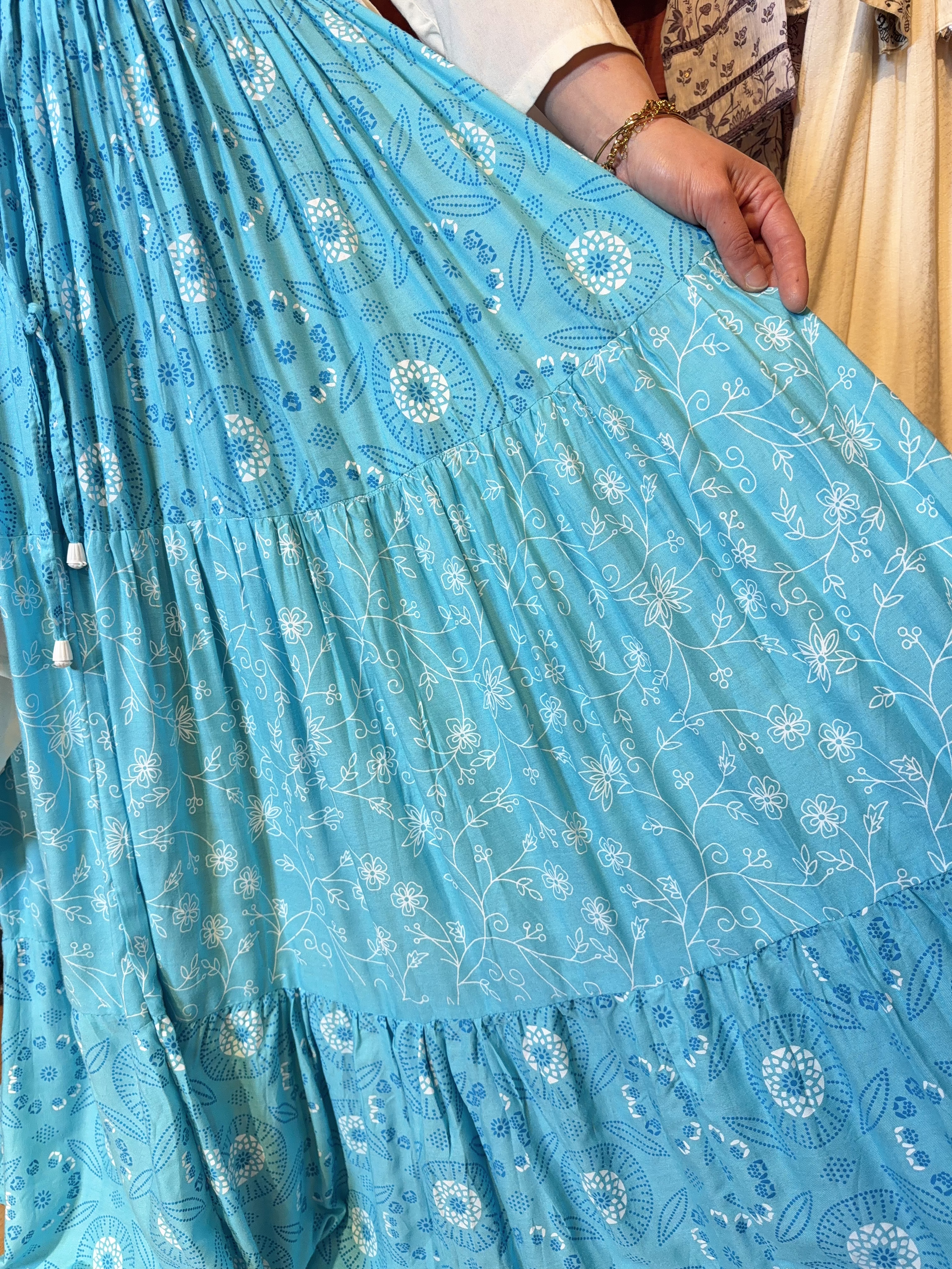 Sky Blue Patchwork Skirt #1450