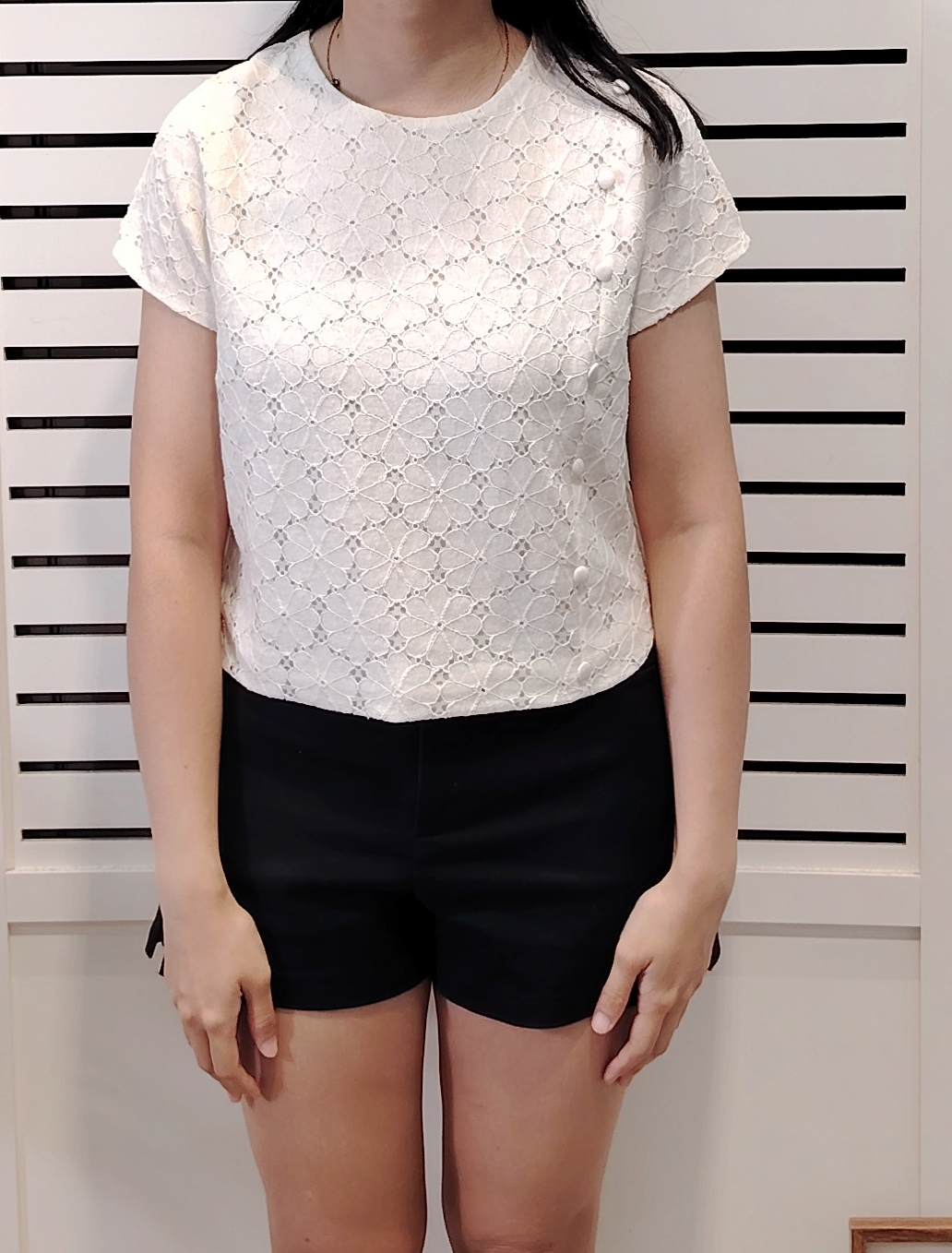 25008 Lace Over Shoulder Blouse