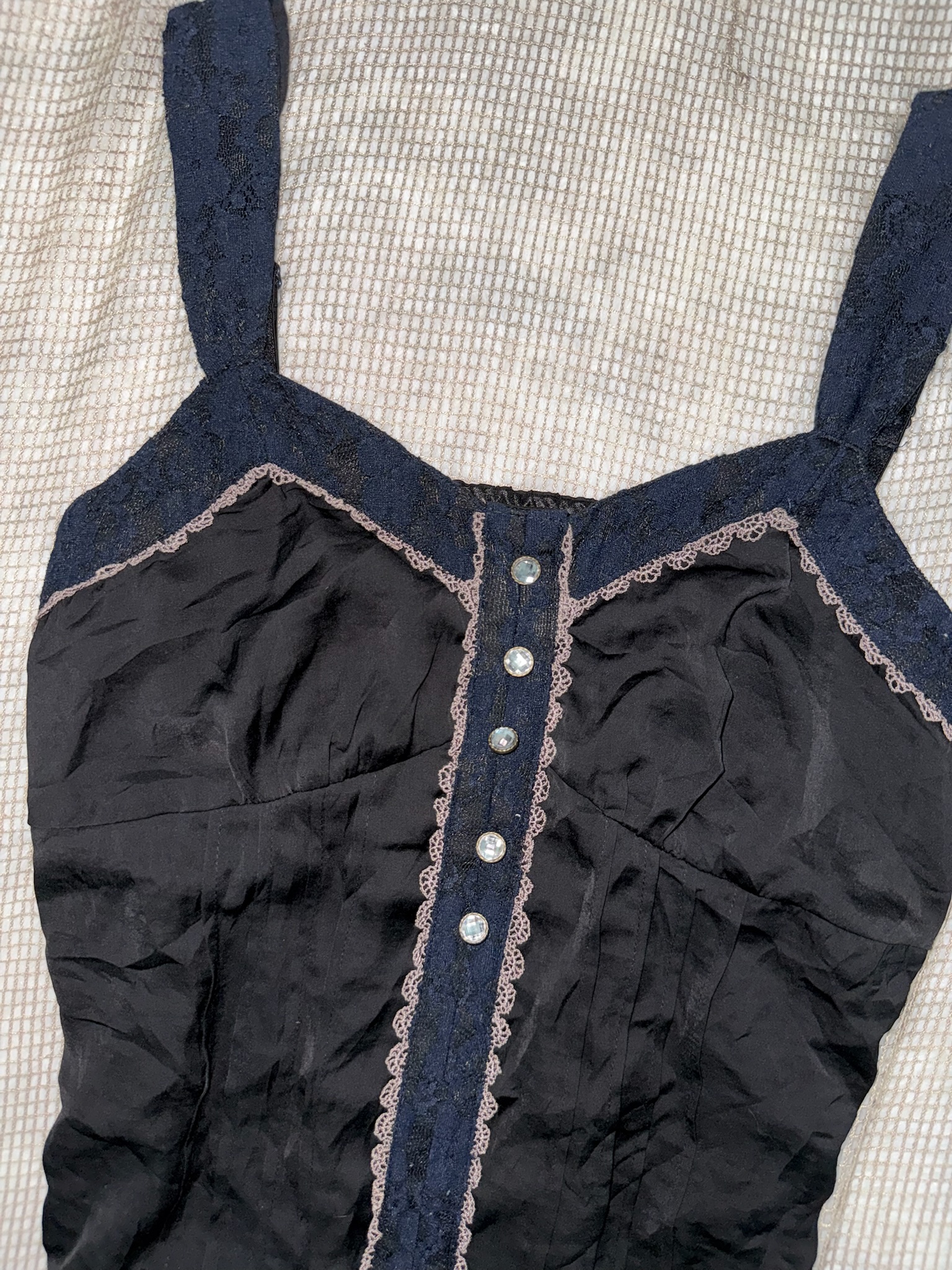 Axes Femme Black Corset-Style Cami Dress