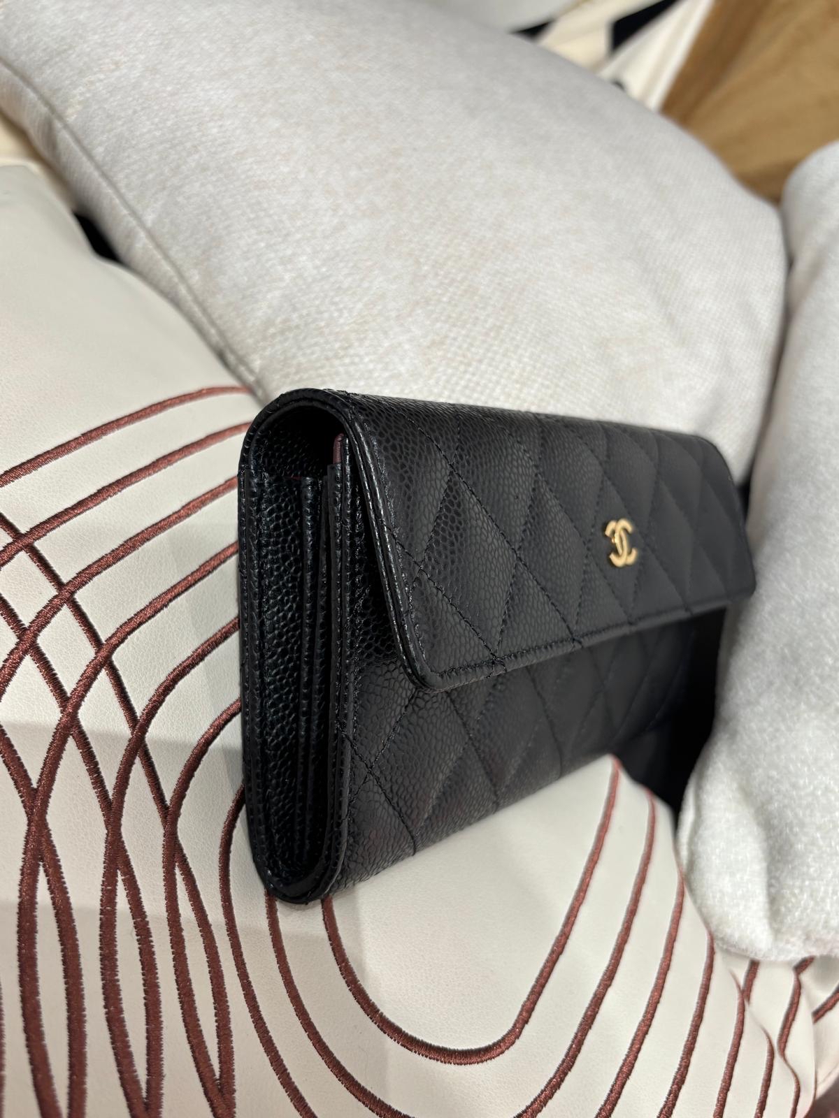 未使用品 Chanel classic long wallet 黑色荔枝牛皮 ,100%Authentic,unused ✅card✅box