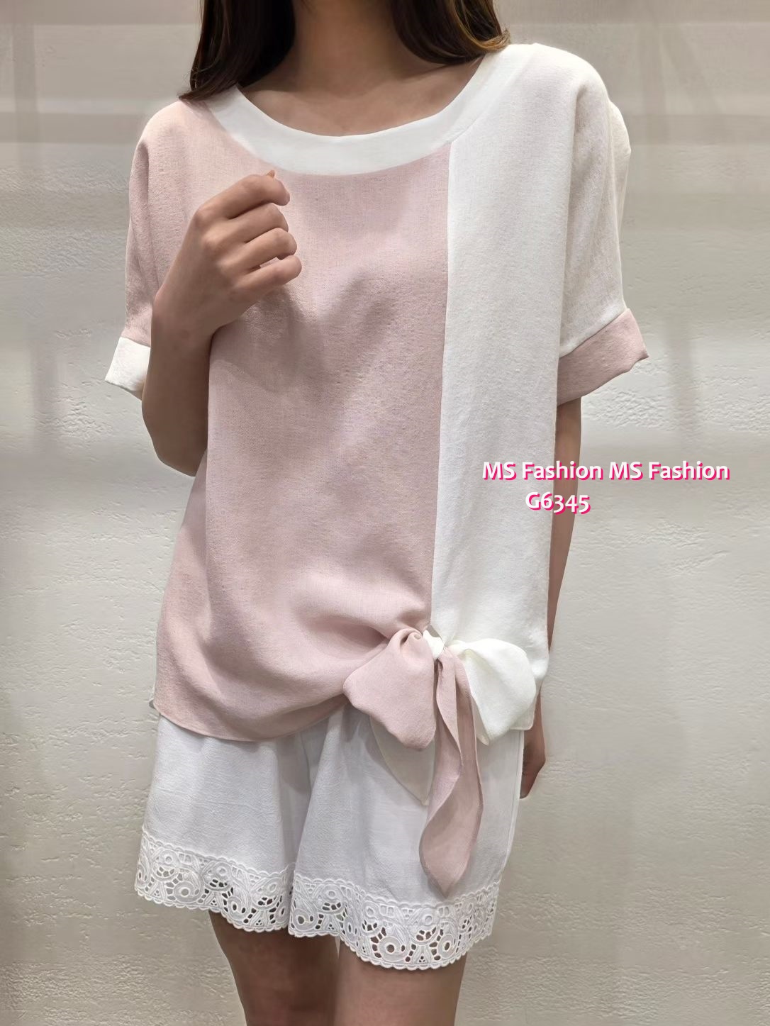 G6345 靚色蝴蝶結top