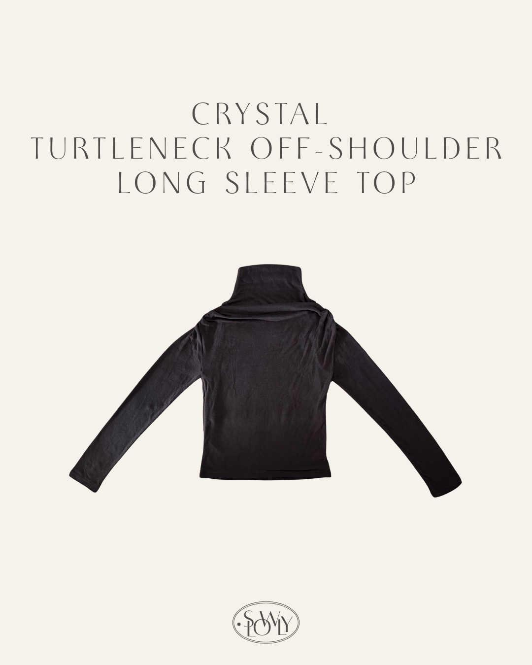 韓系高領露膊長袖上衣(三色入)