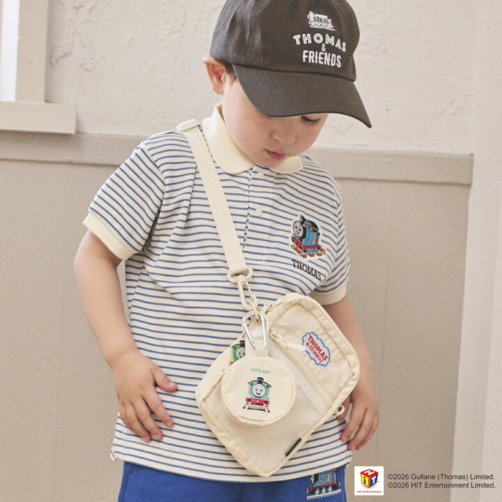 🇯🇵預訂 日本直送🇯🇵Petit Main x Thomas湯瑪士小火車系列兩色標誌刺繡單肩包