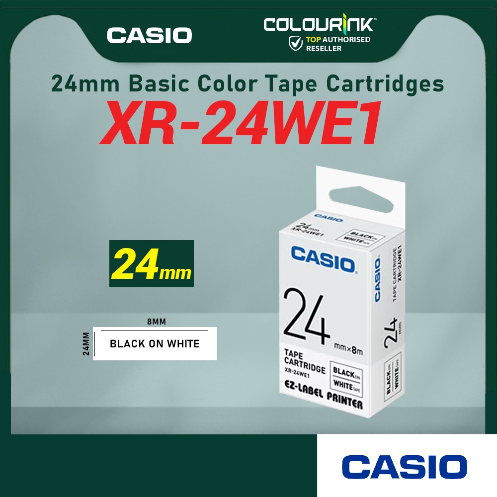 CASIO ORIGINAL GENUINE 24MM EZ LABEL TAPE FOR KL-120 KL-130 KL-820 KL-60 KL-HD1 KL-8400 KL-G2
