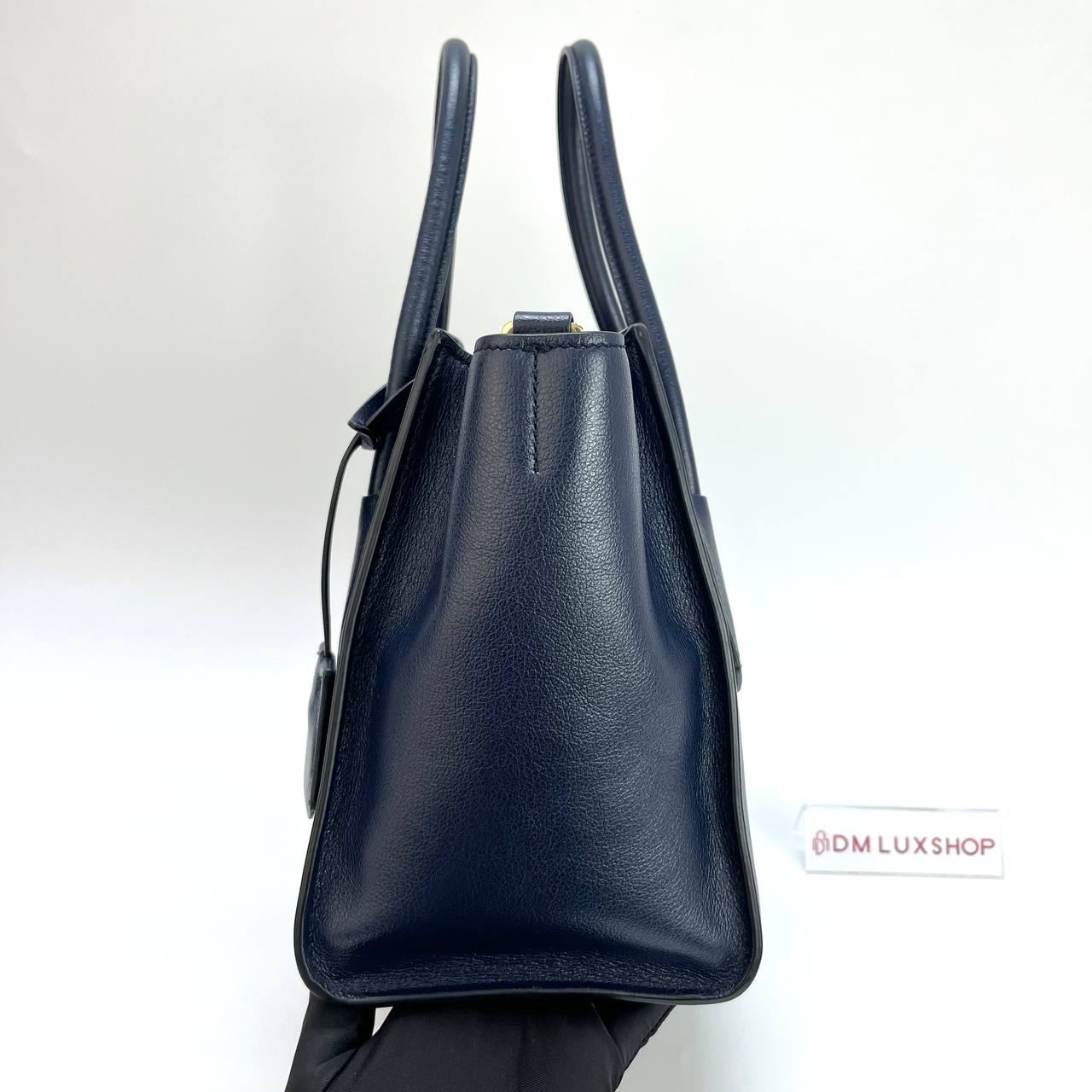 Prada Navy Glace Calf Leather Tote Bag GHW 