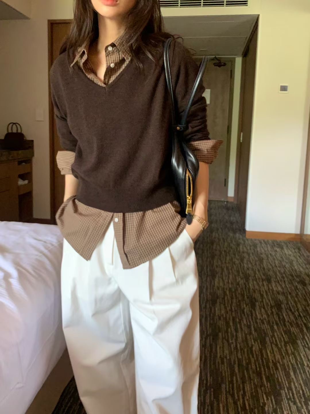 秋冬復古格子襯衫(三色入)