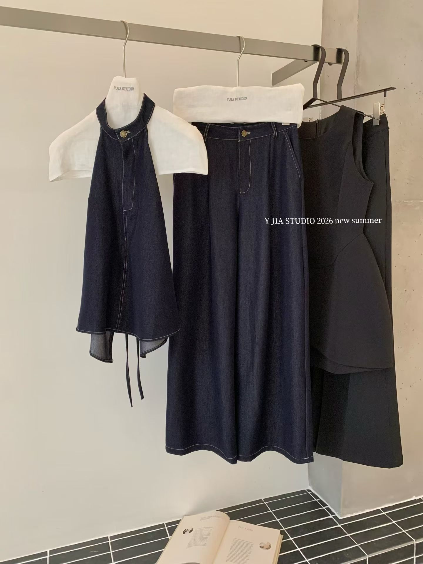 1827 Halter Backless Denim Set 挂脖露背牛仔套装