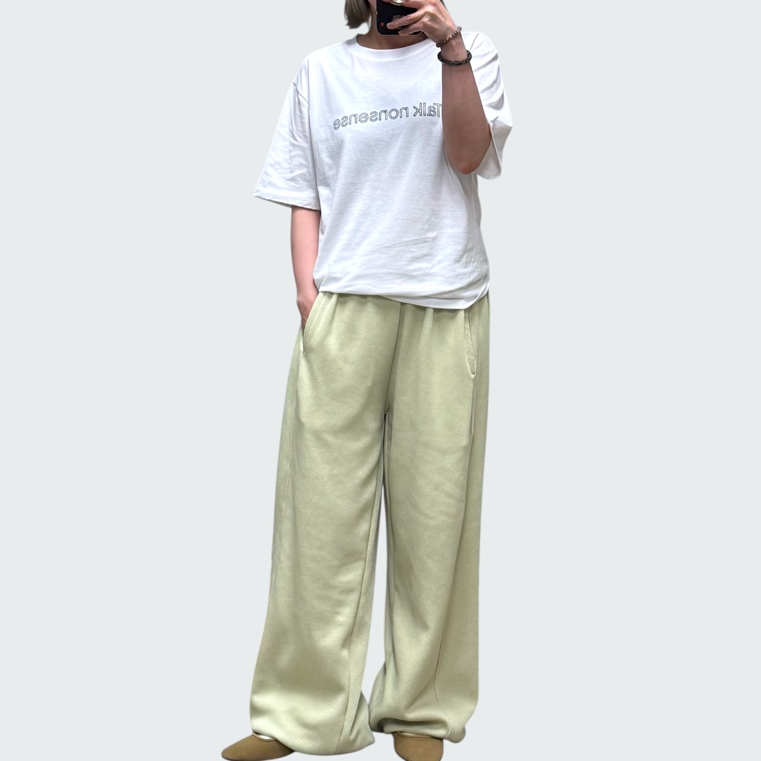 221055 暗格紋索腳布褲