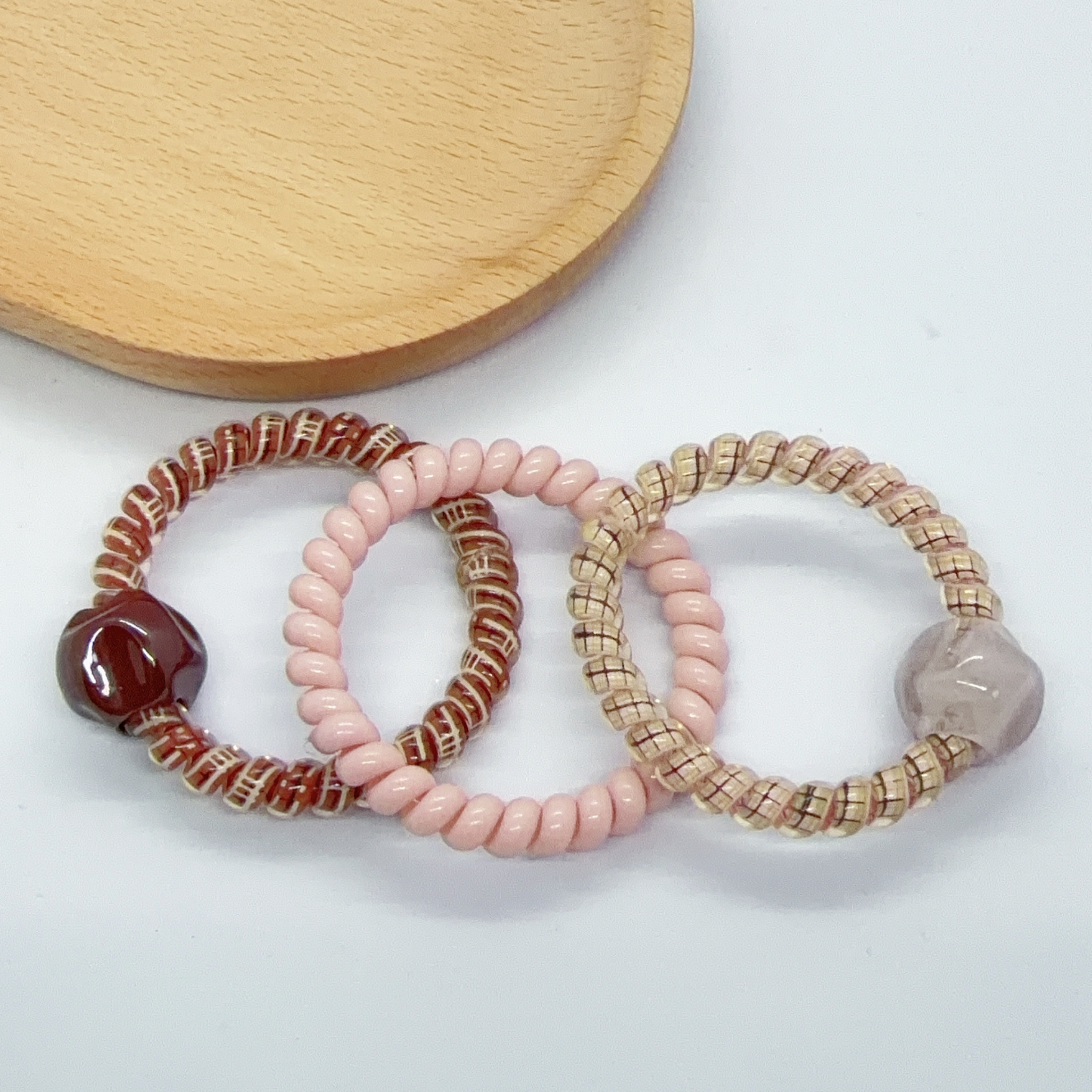 幼電話線髮圈 (3條裝) / Thin Spiral Hair Tie (3pcs) - 混色 Mix
