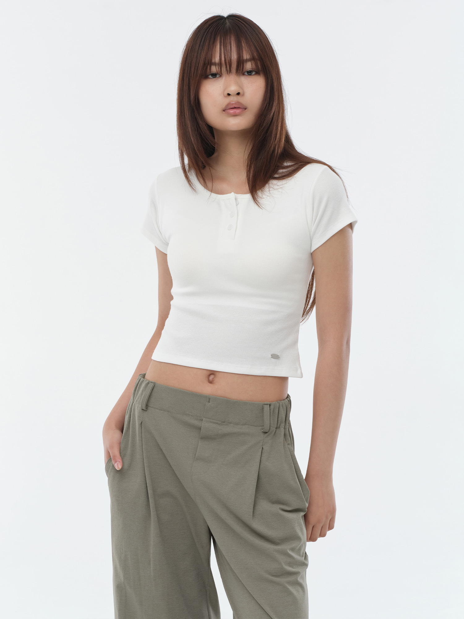 預購_Side Shirring Banding Wide Pantsby Conch