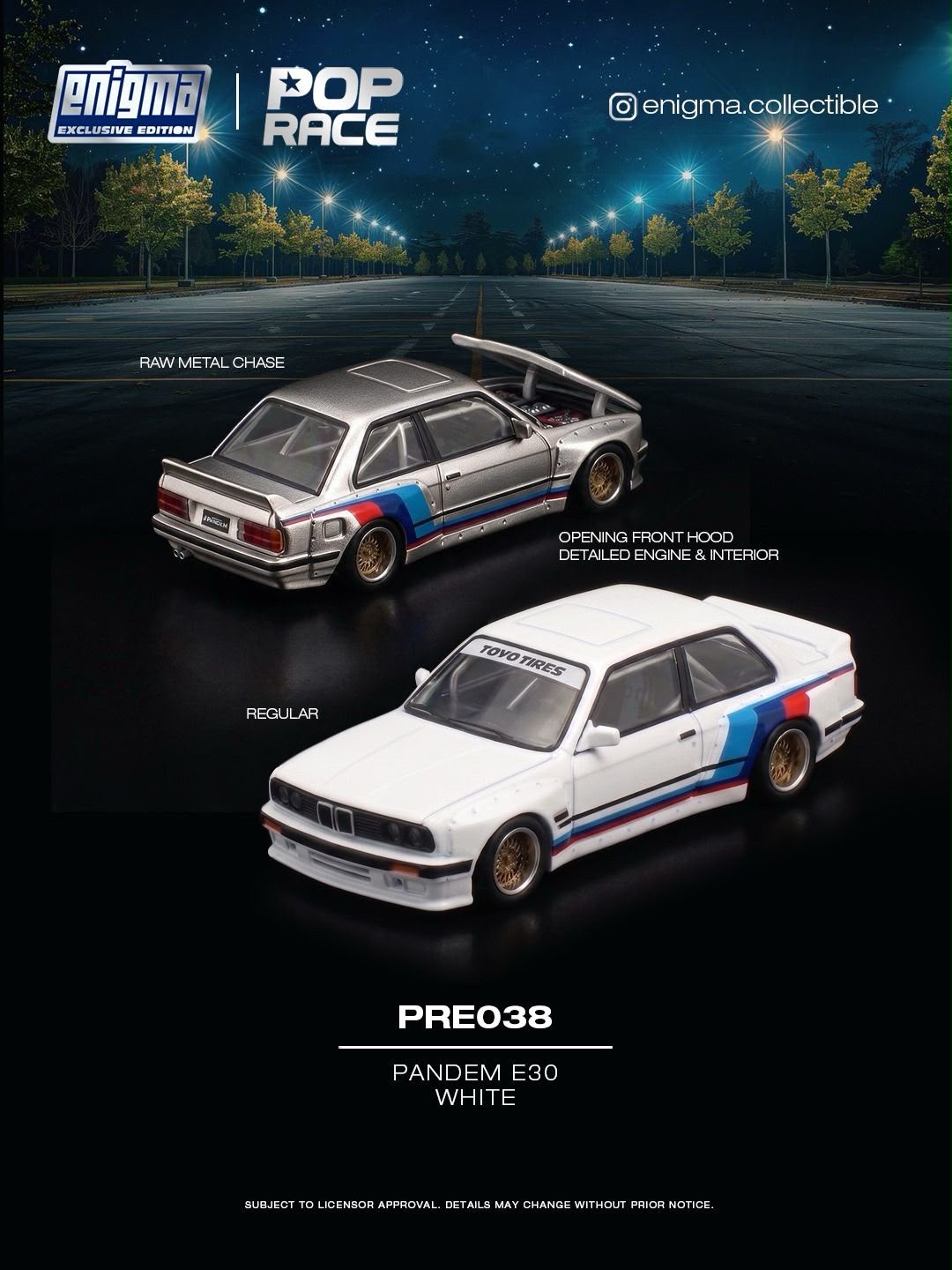 （預訂 Pre Order) Pop Race x Enigma  ( PRE038 ) Pandem E30 - WHITE