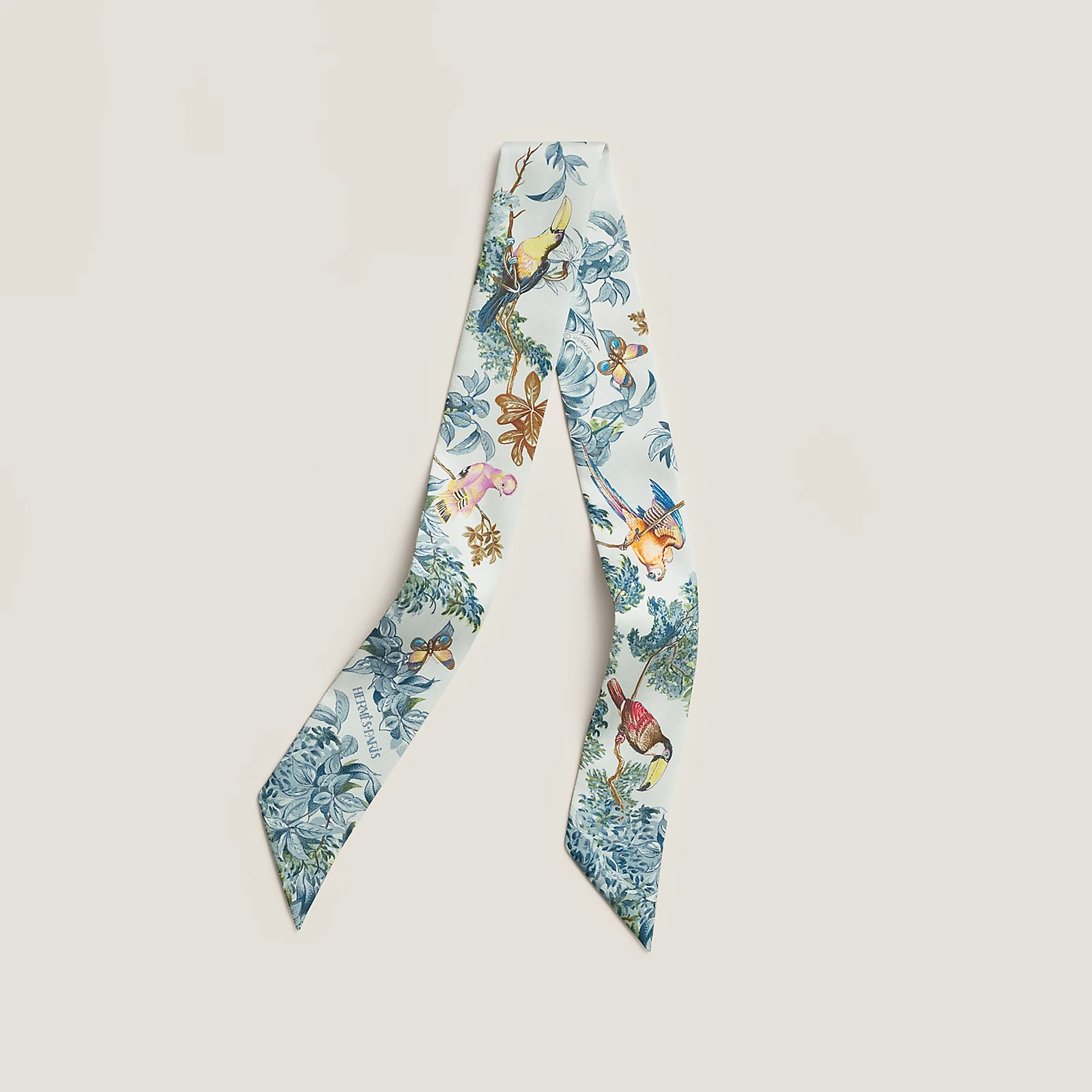 Hermès 全新🆕 100%絲 Equateur圖案 Twilly