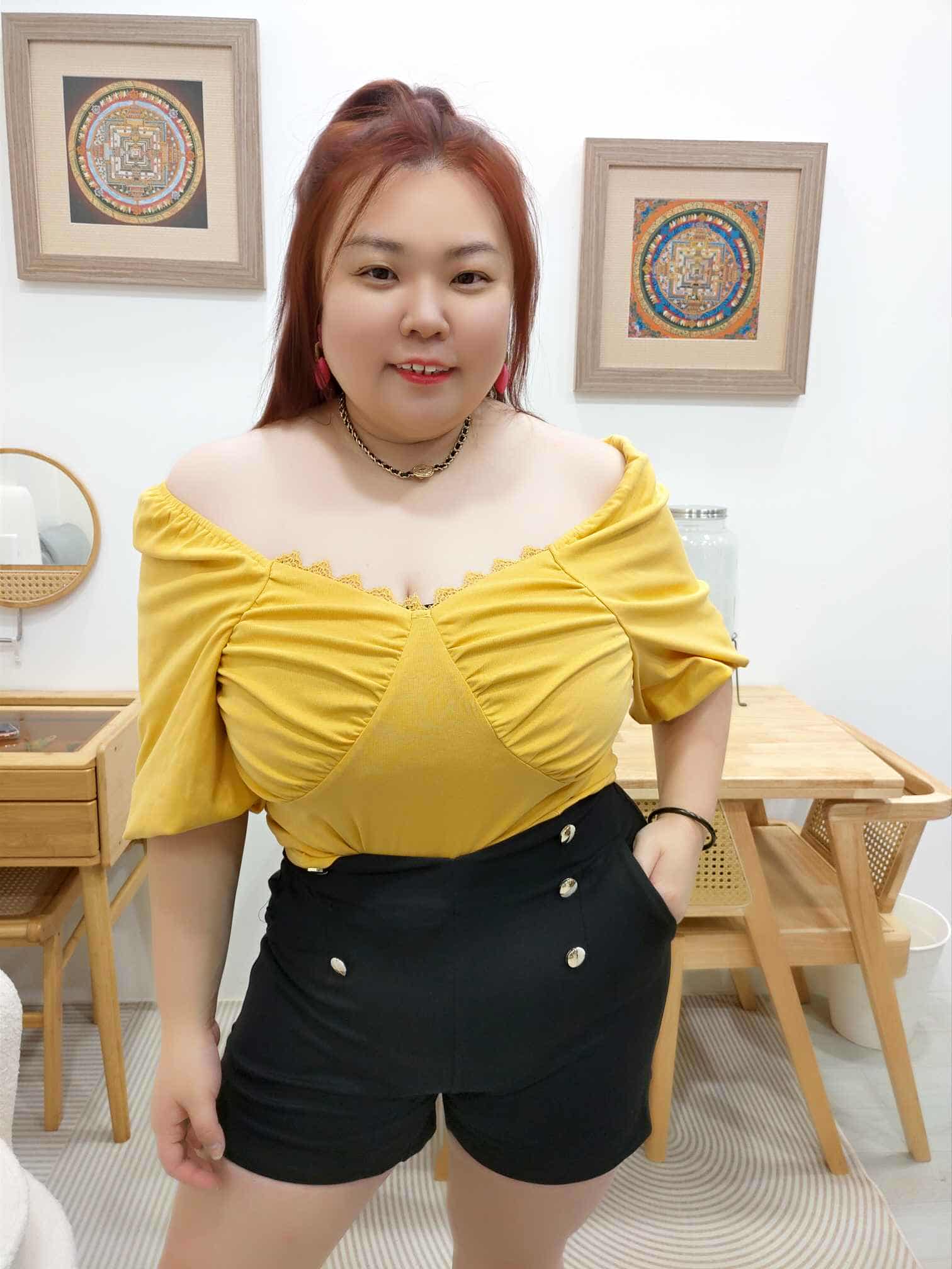 OTA03 BE#281903 方领泡泡袖上衣