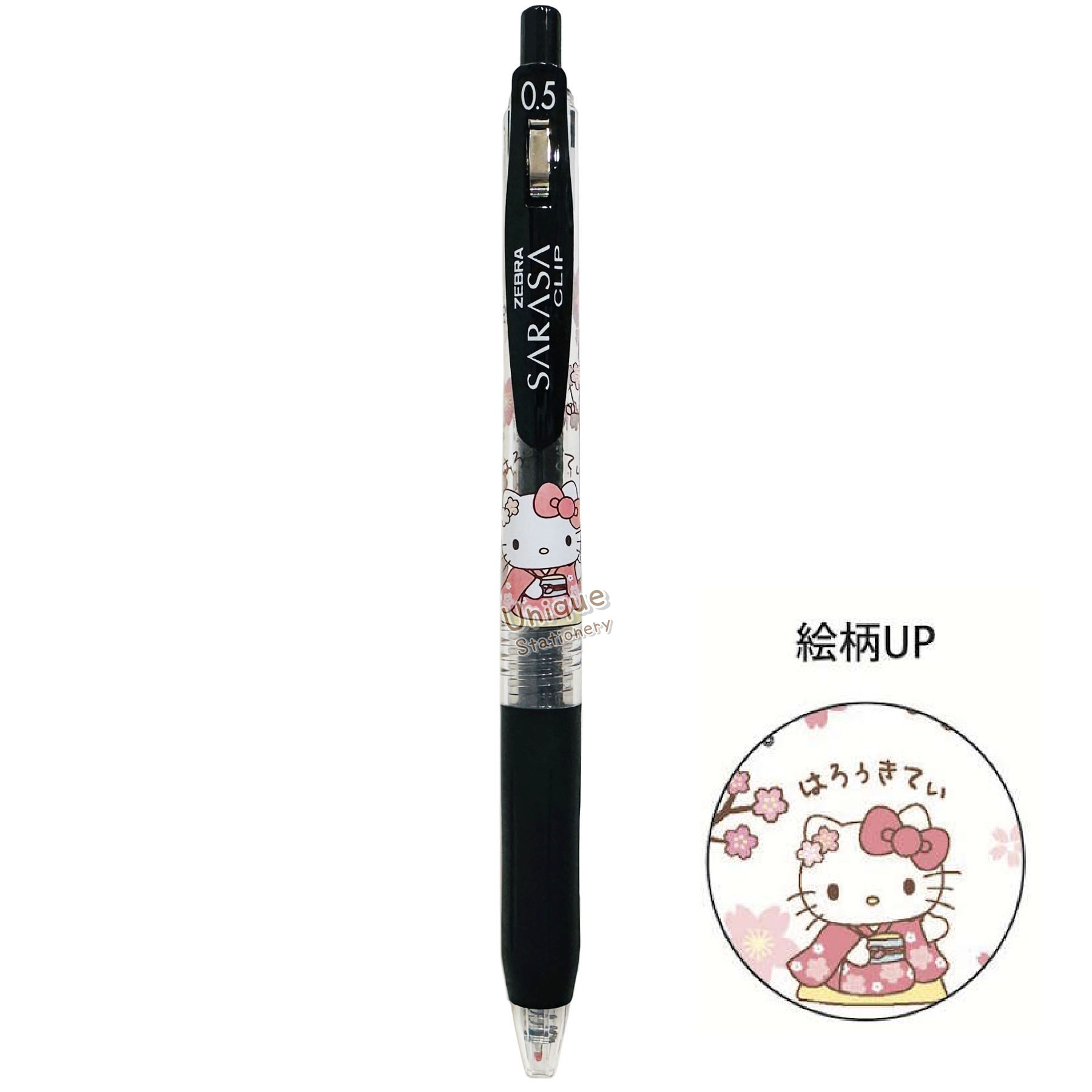 現貨｜【一套6枝】Sanrio Hello Kitty 日本製 Zebra SARASA CLIP 0.5mm 黑色 啫喱筆 套裝 (231179)