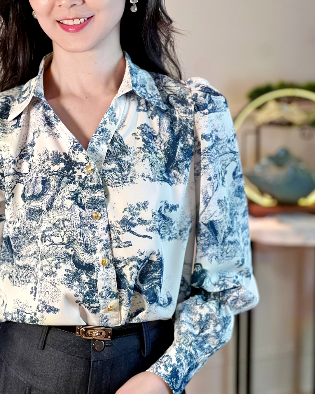 5111 Heloise Long Sleeve Chiffon Blouse