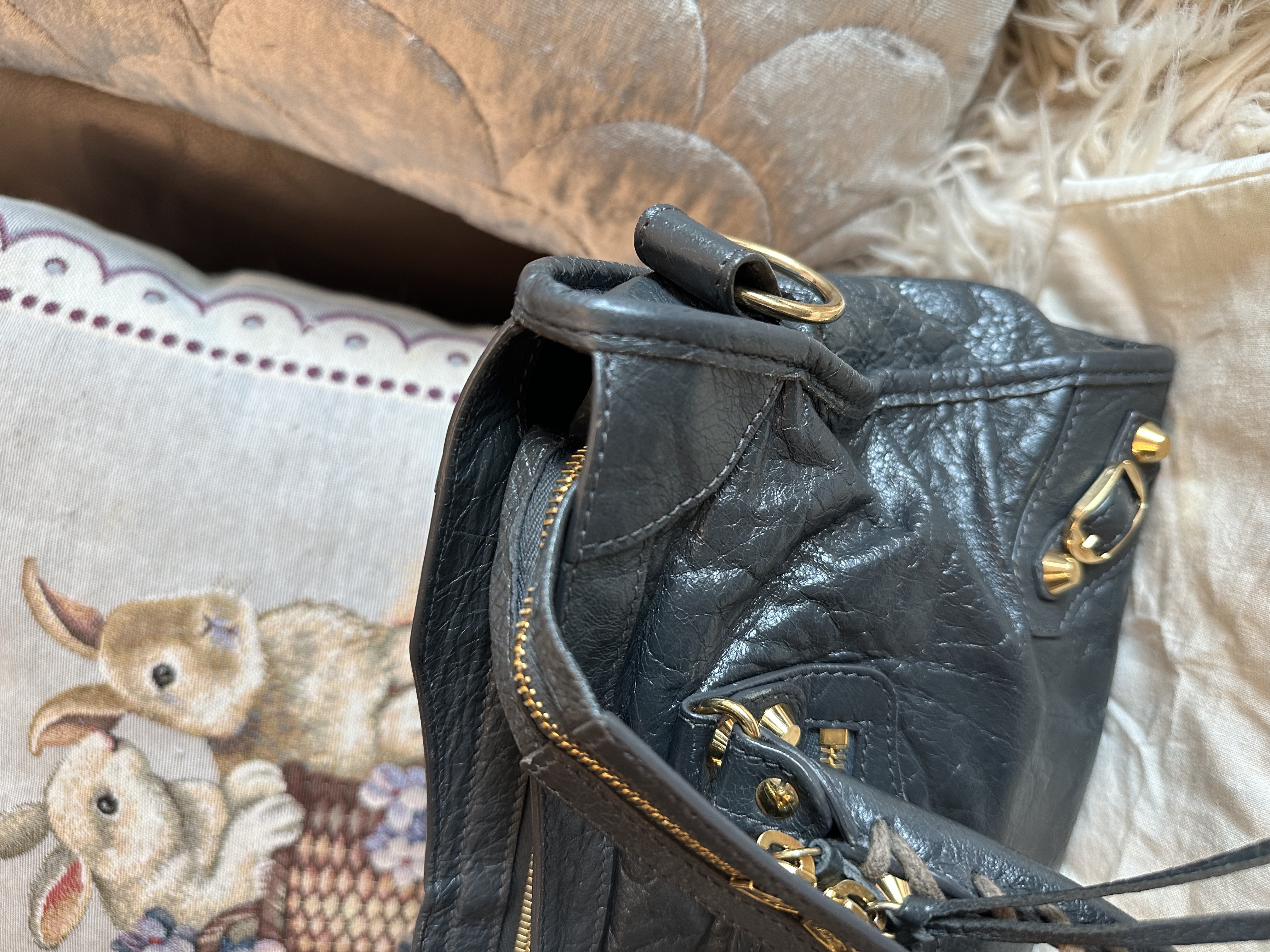 balenciaga dark grey city ghw 