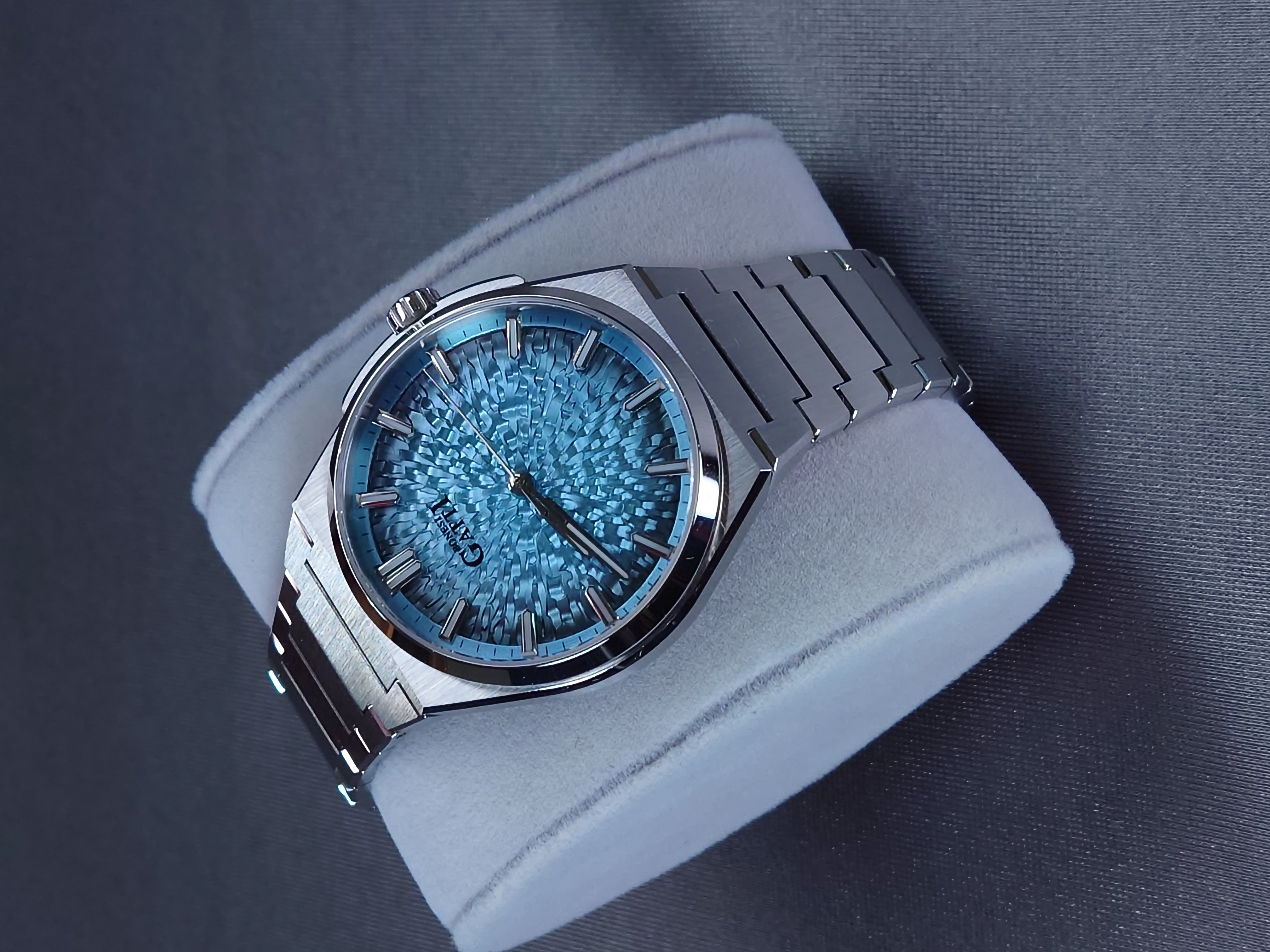 Bonest Gatti 冰裂紋一體式錶帶自動錶 BG8013-S3 Blue