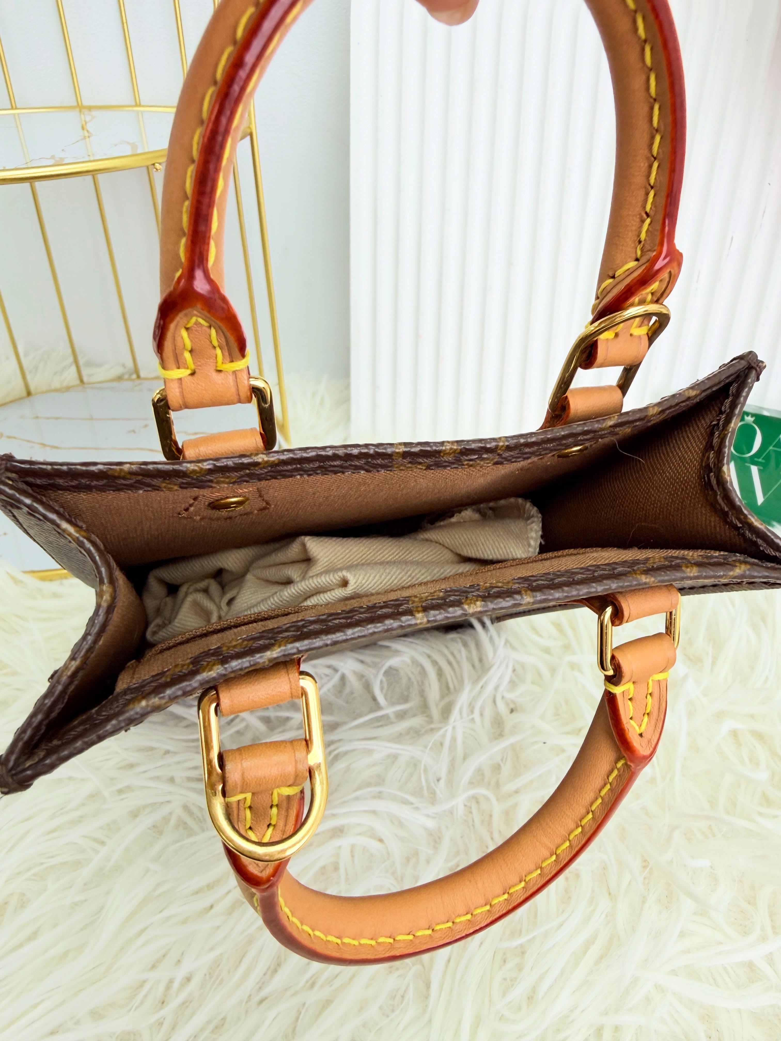 Lv👜 PRE OWNED 🛍️老花mini琴譜 tote 有塵袋 🤎