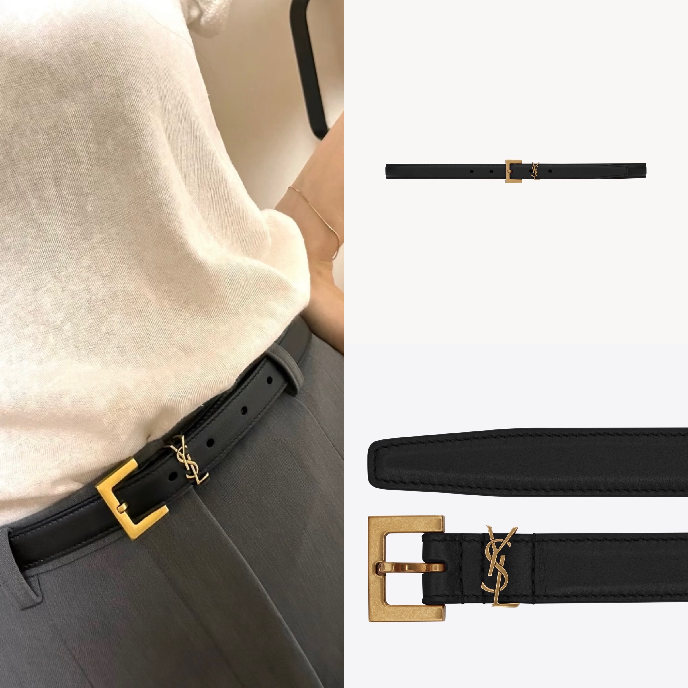 限時優惠💖日常穿搭必備單品  訂貨🍒Saint Laurent classic 2cm belt  補碼✨Size 70 75 80 85 90 95