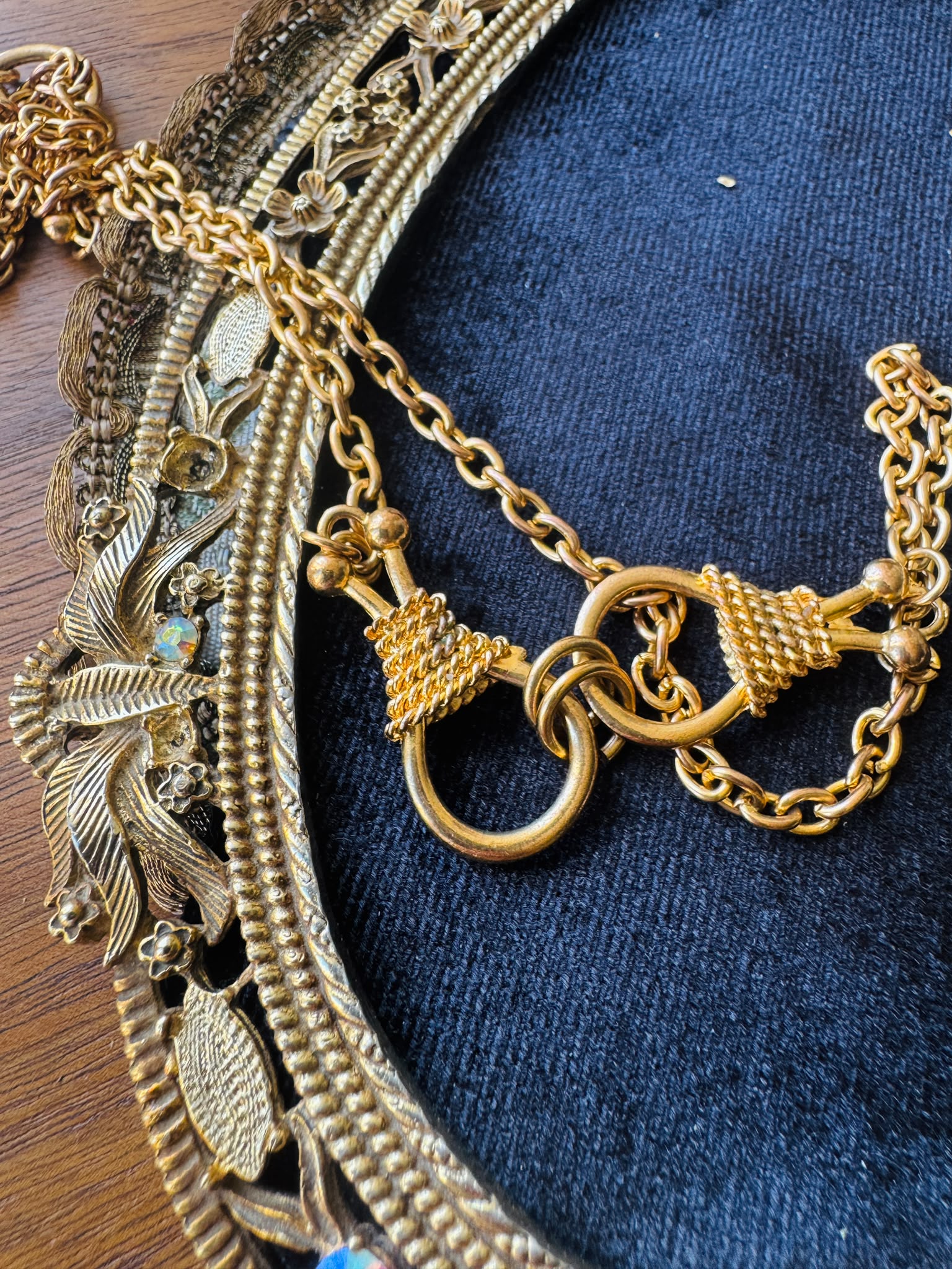 Vintage C.a. 1980s /1990s Made in Korea Rose Gold Tone "Lock" Chain Necklace(MT2654)