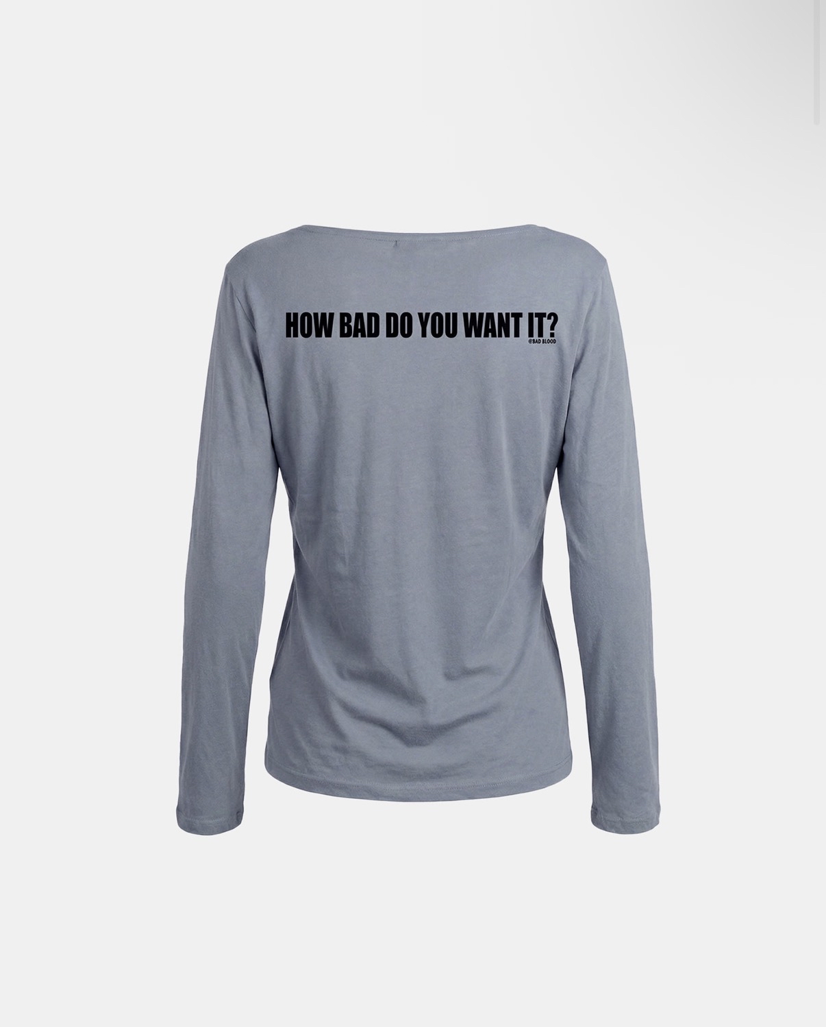 BADBLOOD [w-tee26-118] DO YOU WANT IT Boat Neck T-Shirt - Sky Blue