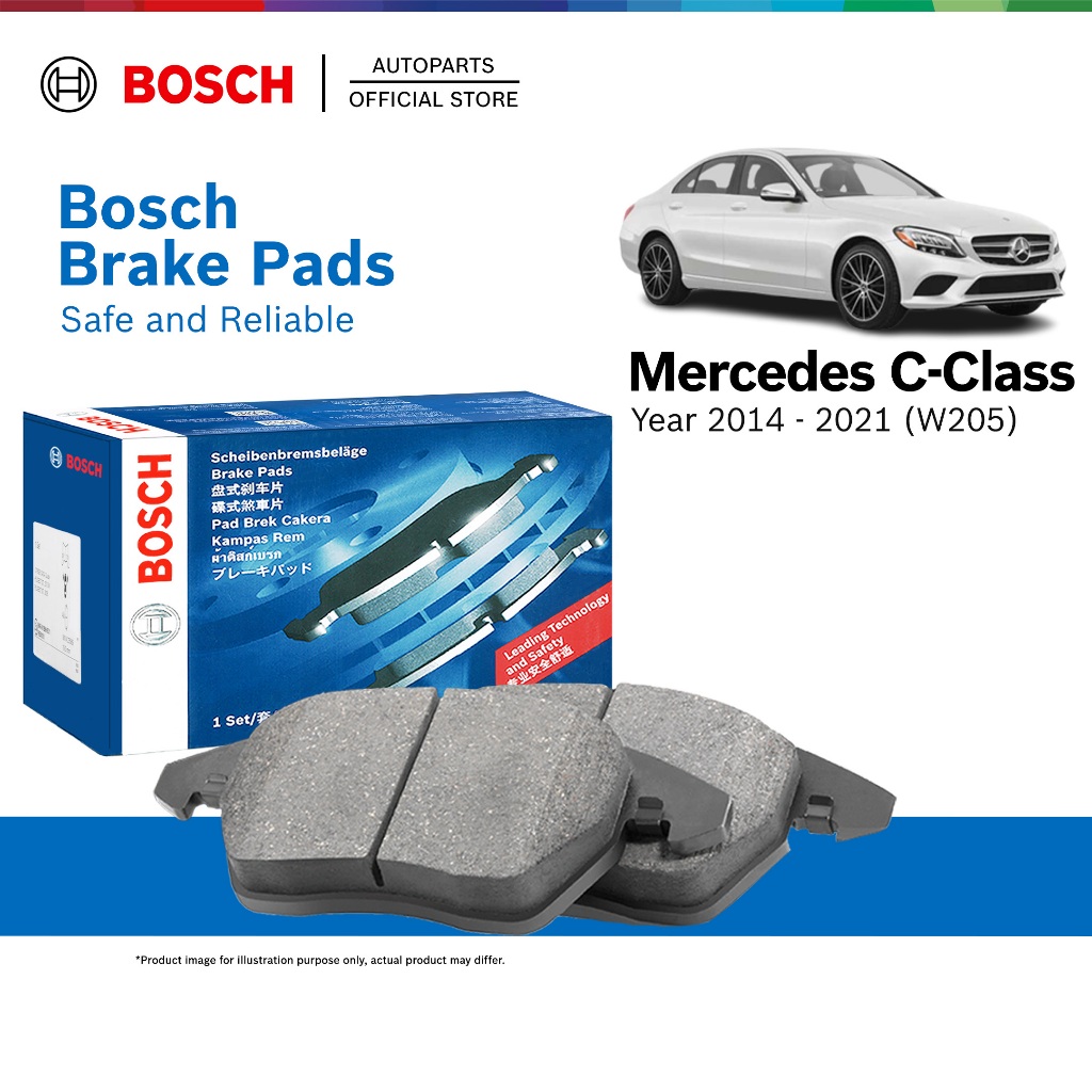 BOSCH Front Brake Pads - Mercedes Benz C-Class (W205) C180 / C200 / C250 / C300 / C350e (year 2014 - 2021) - 0986494751