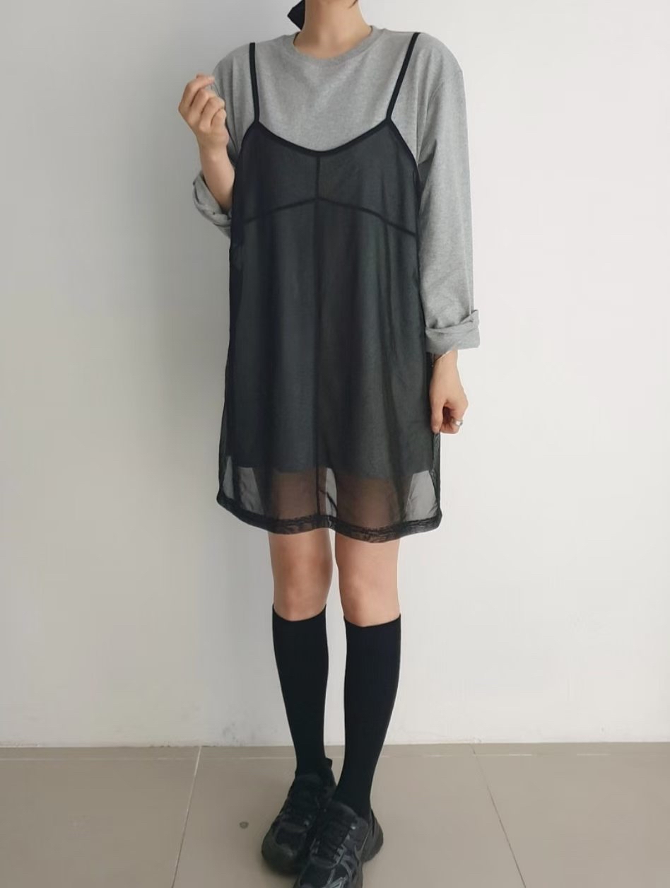 221517 雪紡吊帶tee