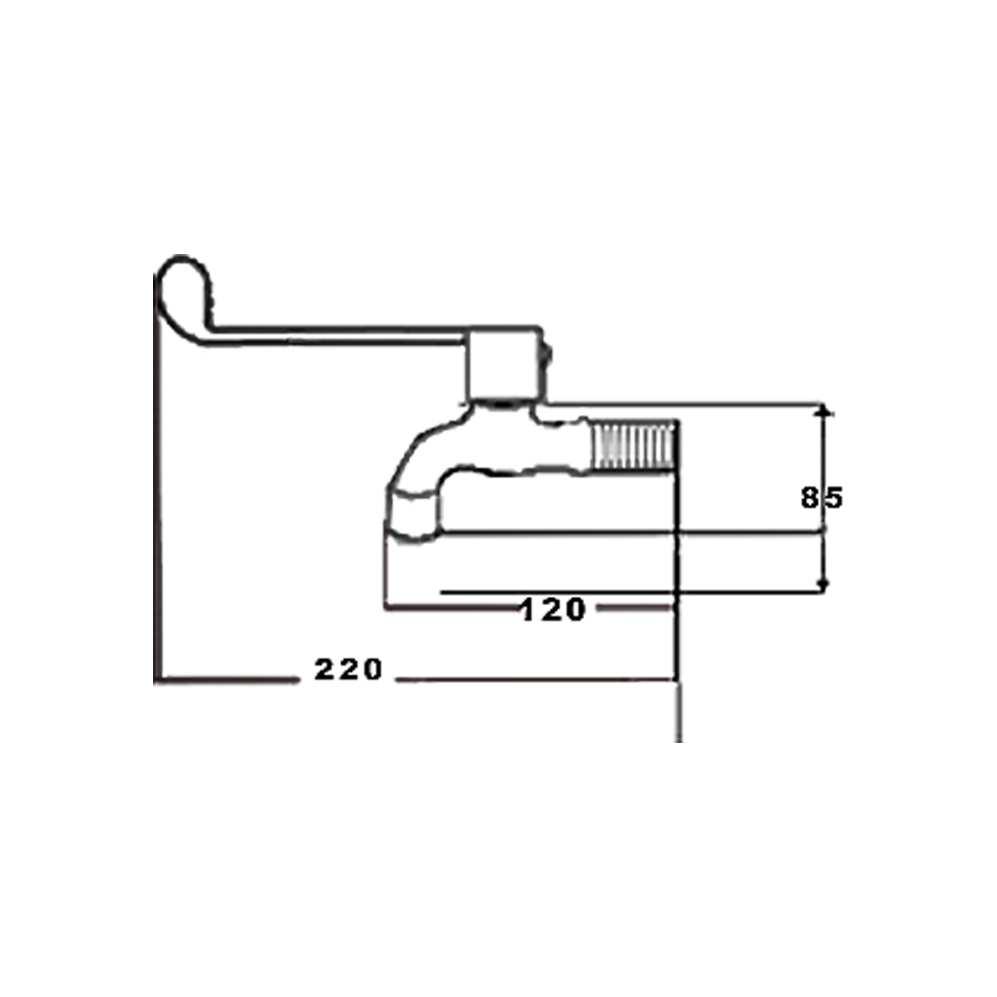 Otosani 304# Stainless Steel Elbow Line Long Body Bib Tap (966-38L#) OTO966-38L