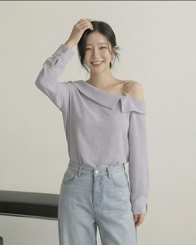 超高質單肩blouse 