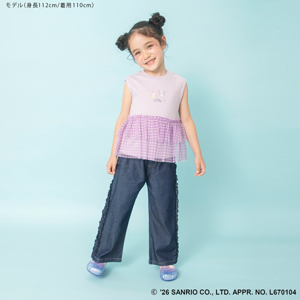 🆕【⭐訂購⭐】 🇯🇵日本直送 #Sanrio 水鑽圖案 薄紗層疊下擺上衣［2款選］ [ELGA-0072][260814]