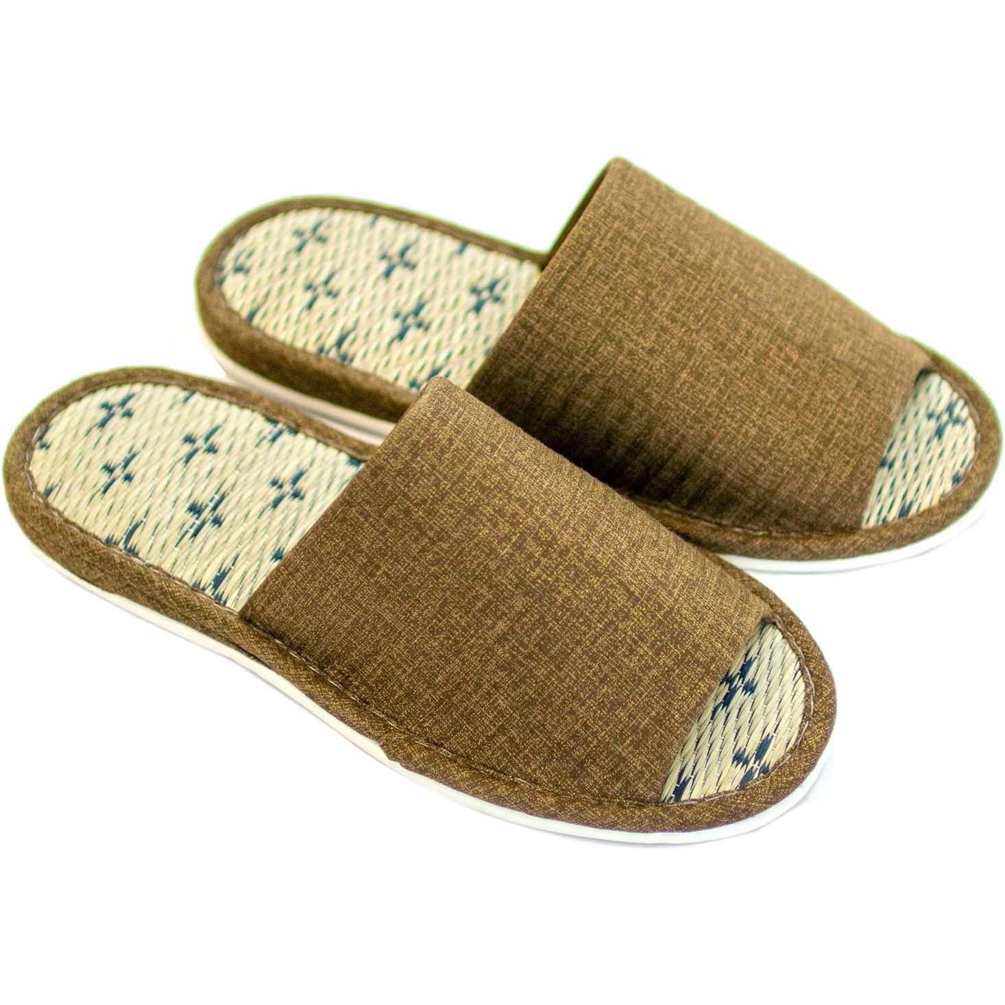 🔥🔥【日本製《OKA》天然藺草透氣室內草蓆拖鞋】男士 | L碼