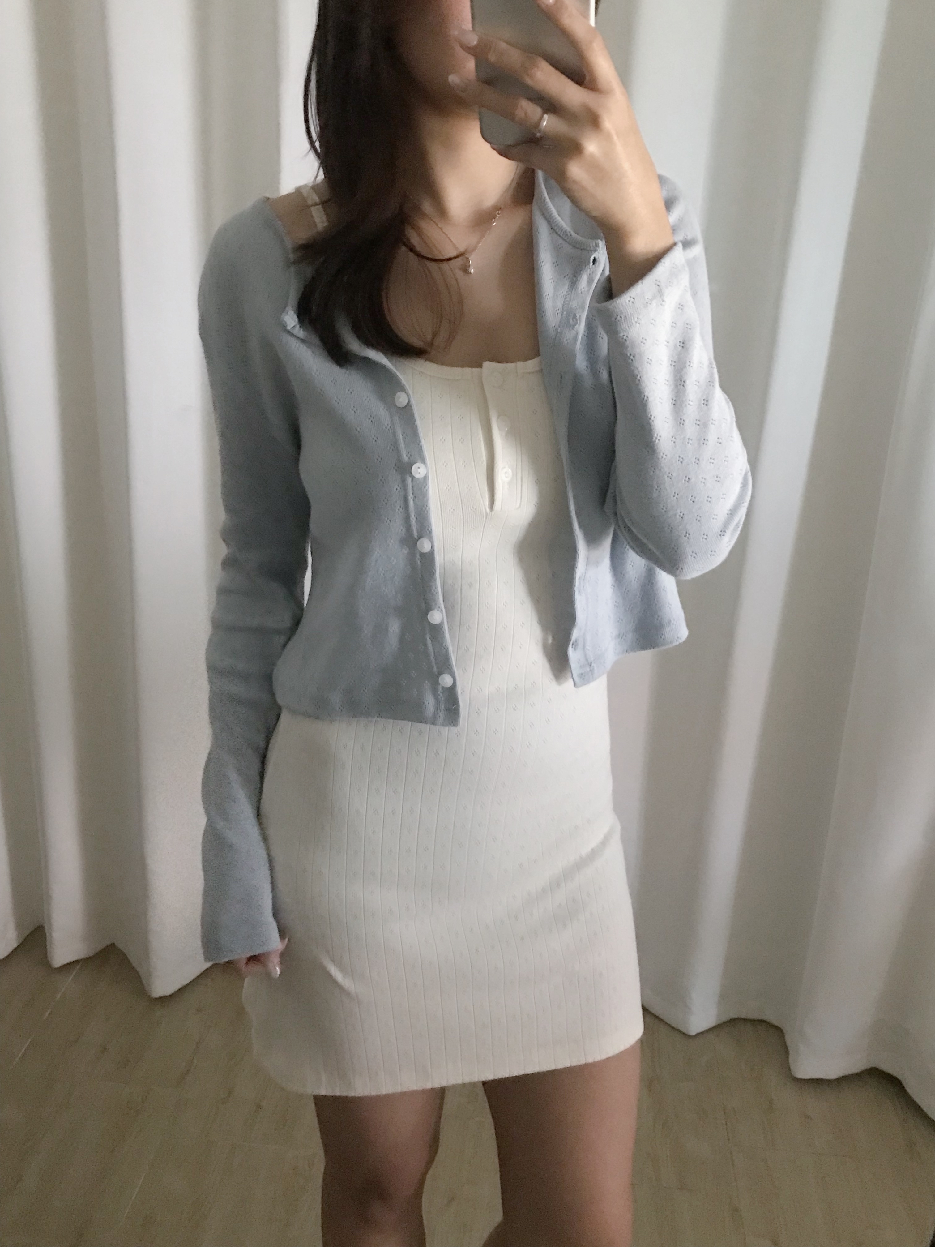 [顯身材!]簡約通花修身連身裙(三色入)