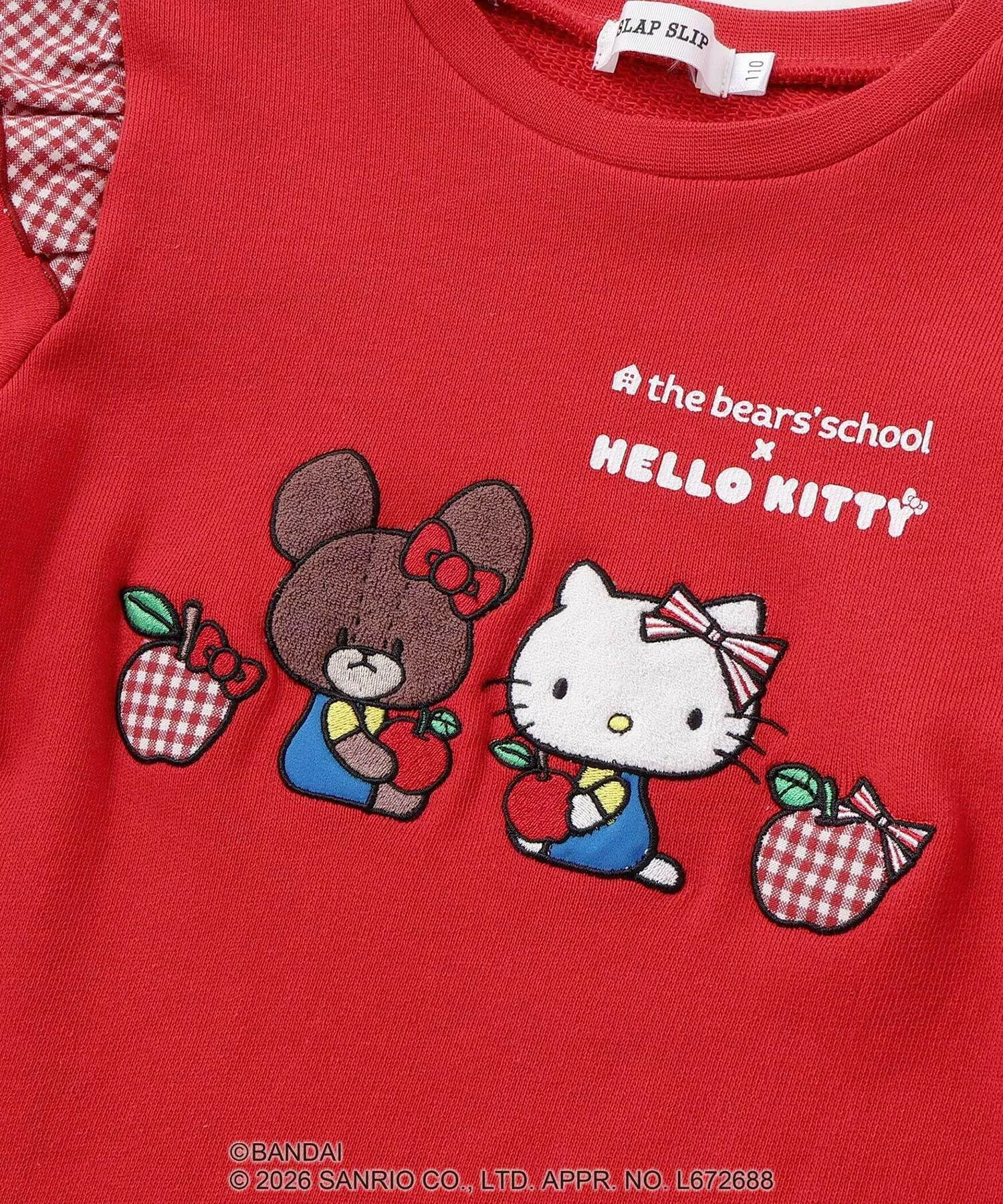 🆕【⭐訂購⭐】🌀 🇯🇵 日本直送 #Kitty x #theBearsSchool 絨毛貼布 格紋荷葉邊 抓絨衛衣［2款選］🌀 [ELJA-0031][261103]