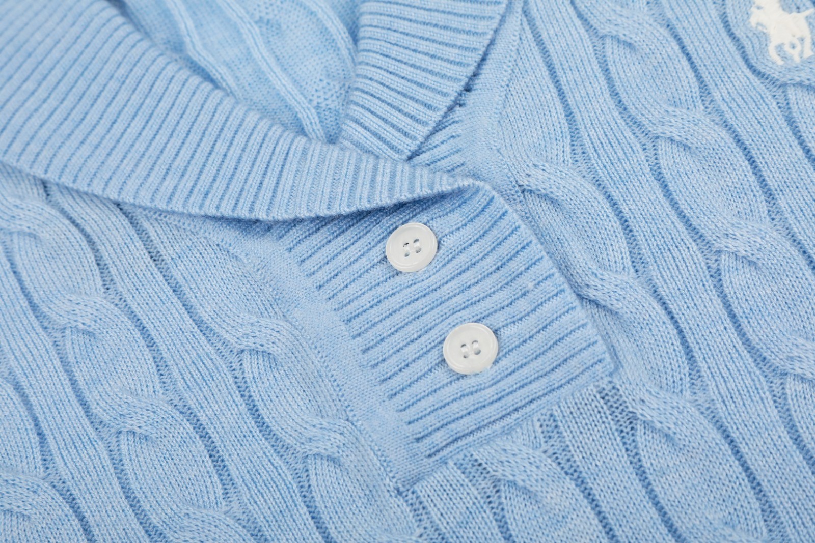 Polo Ralph Lauren 小馬刺繡麻花針織短袖羊毛冷衫